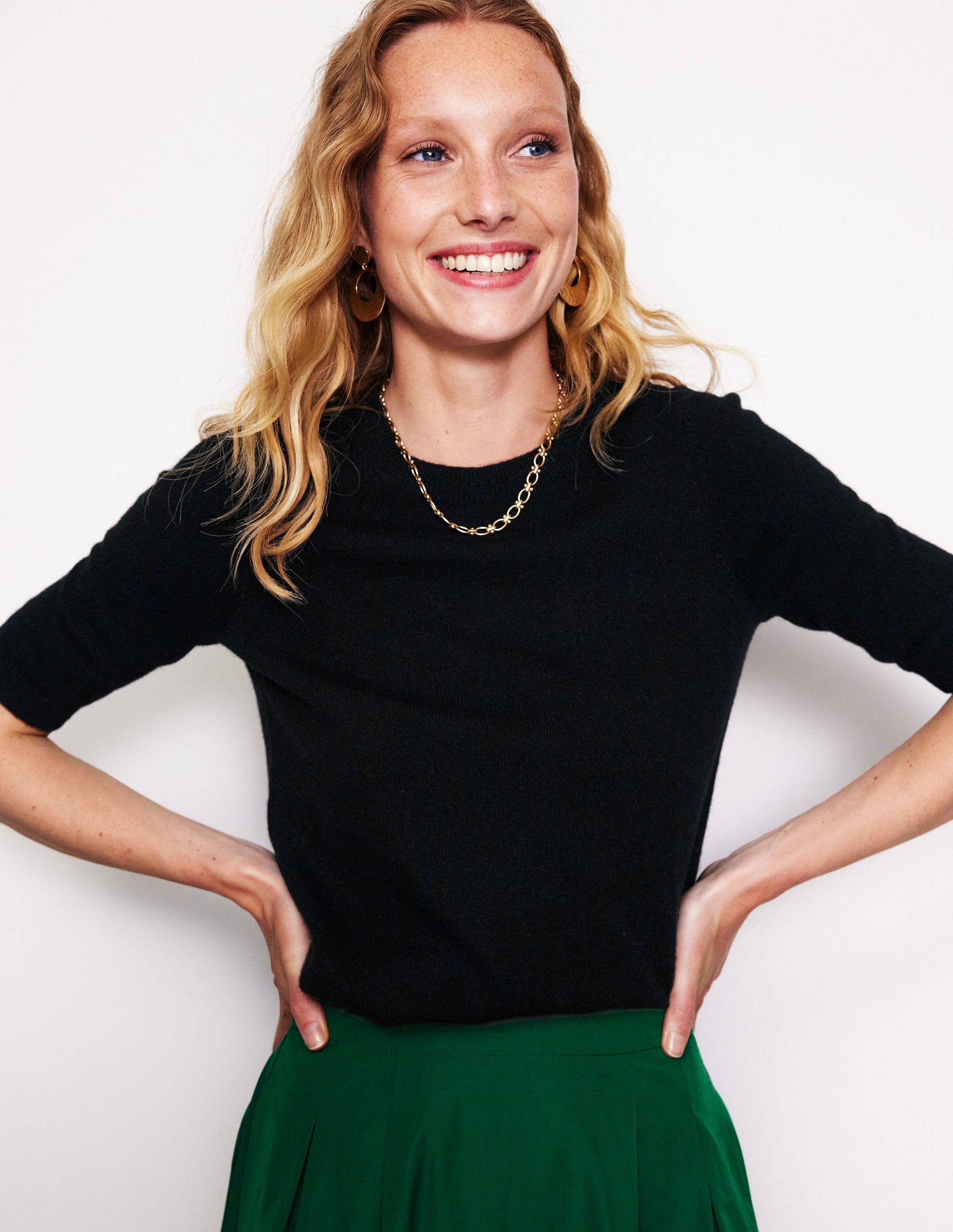 Eva Cashmere T-Shirt-Black-1