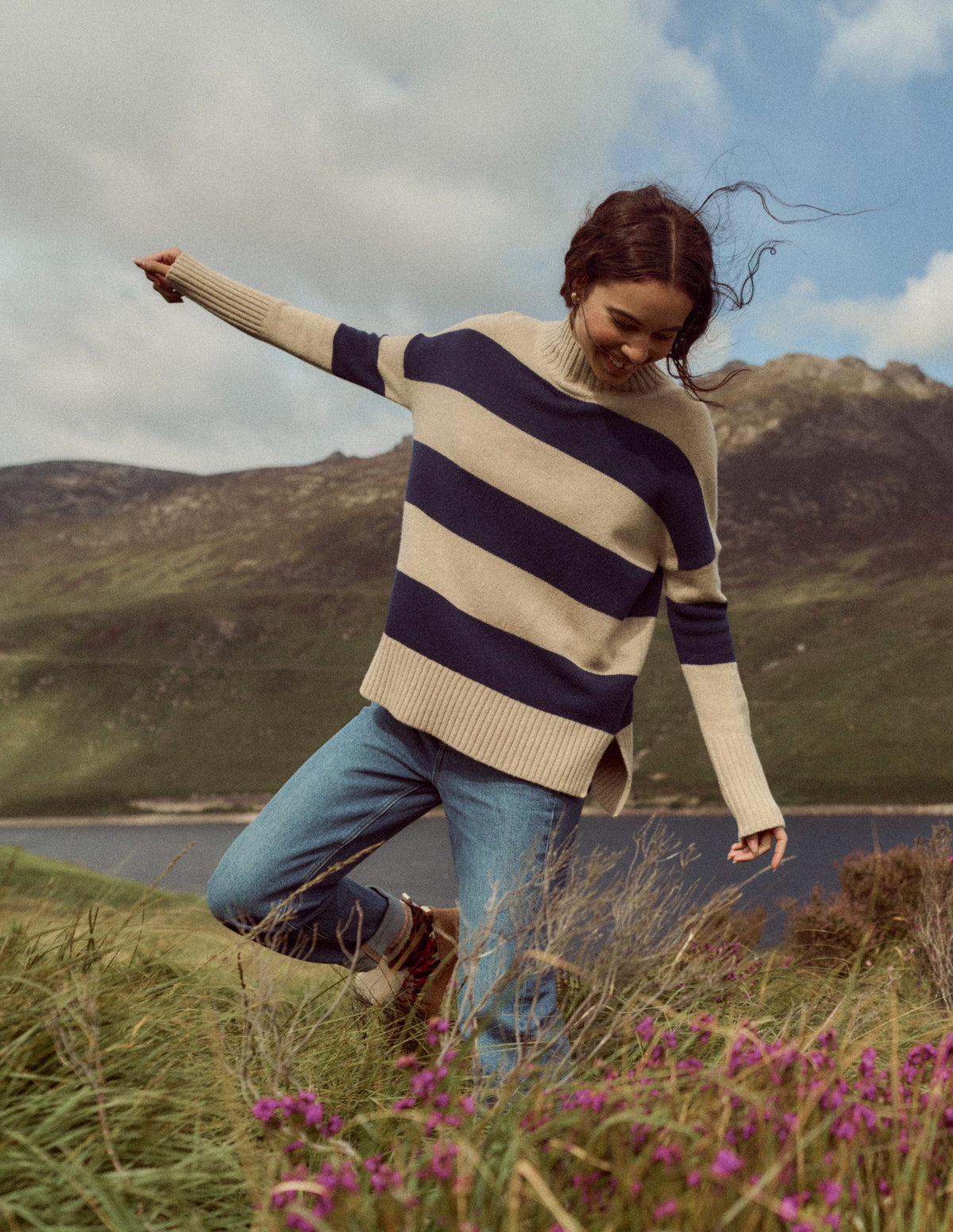 Jessica Oversized Jumper-Chinchilla Melange, Navy - Image 8