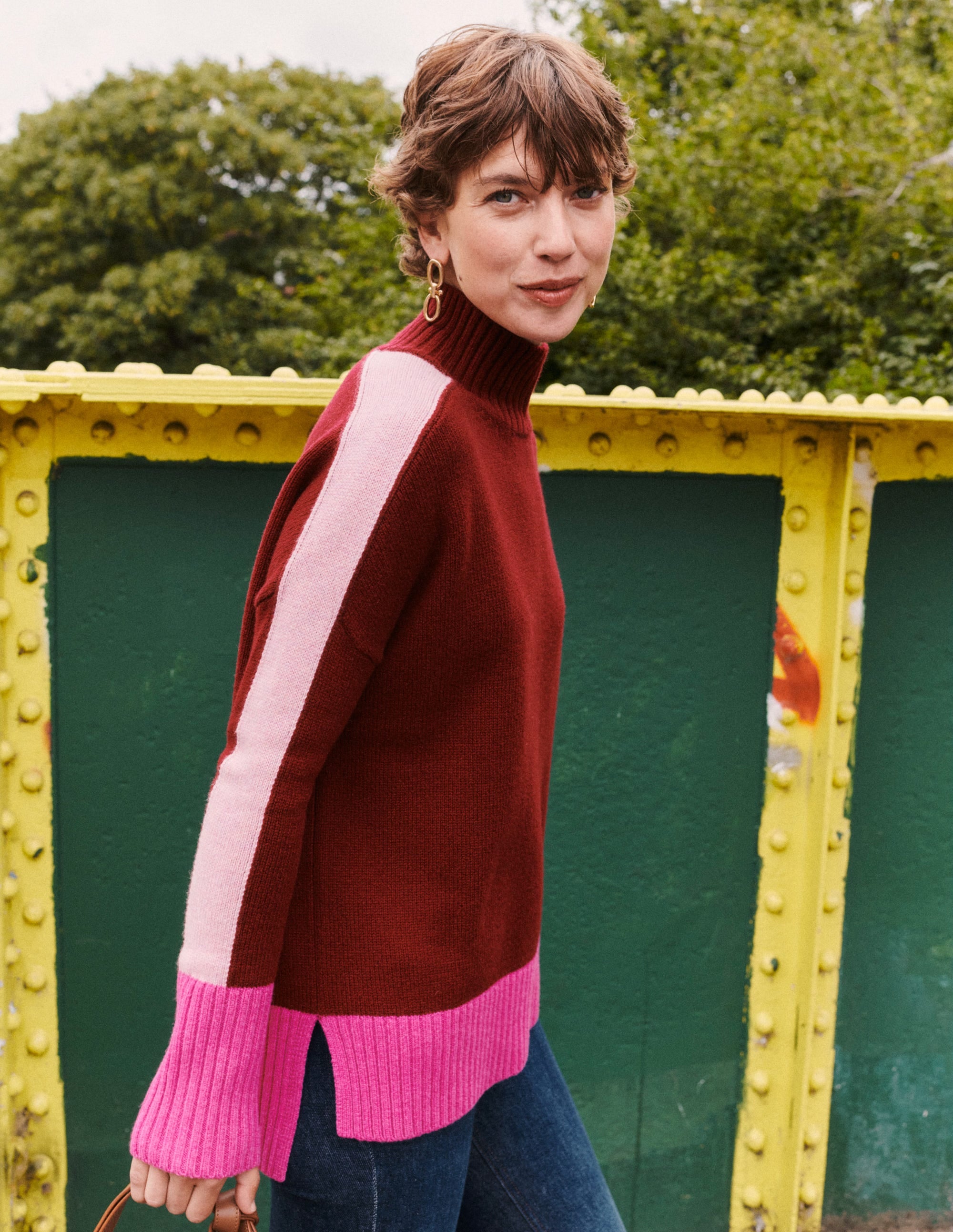 Jessica Oversized Jumper-Deep Wisteria, Colour Block - Image 7