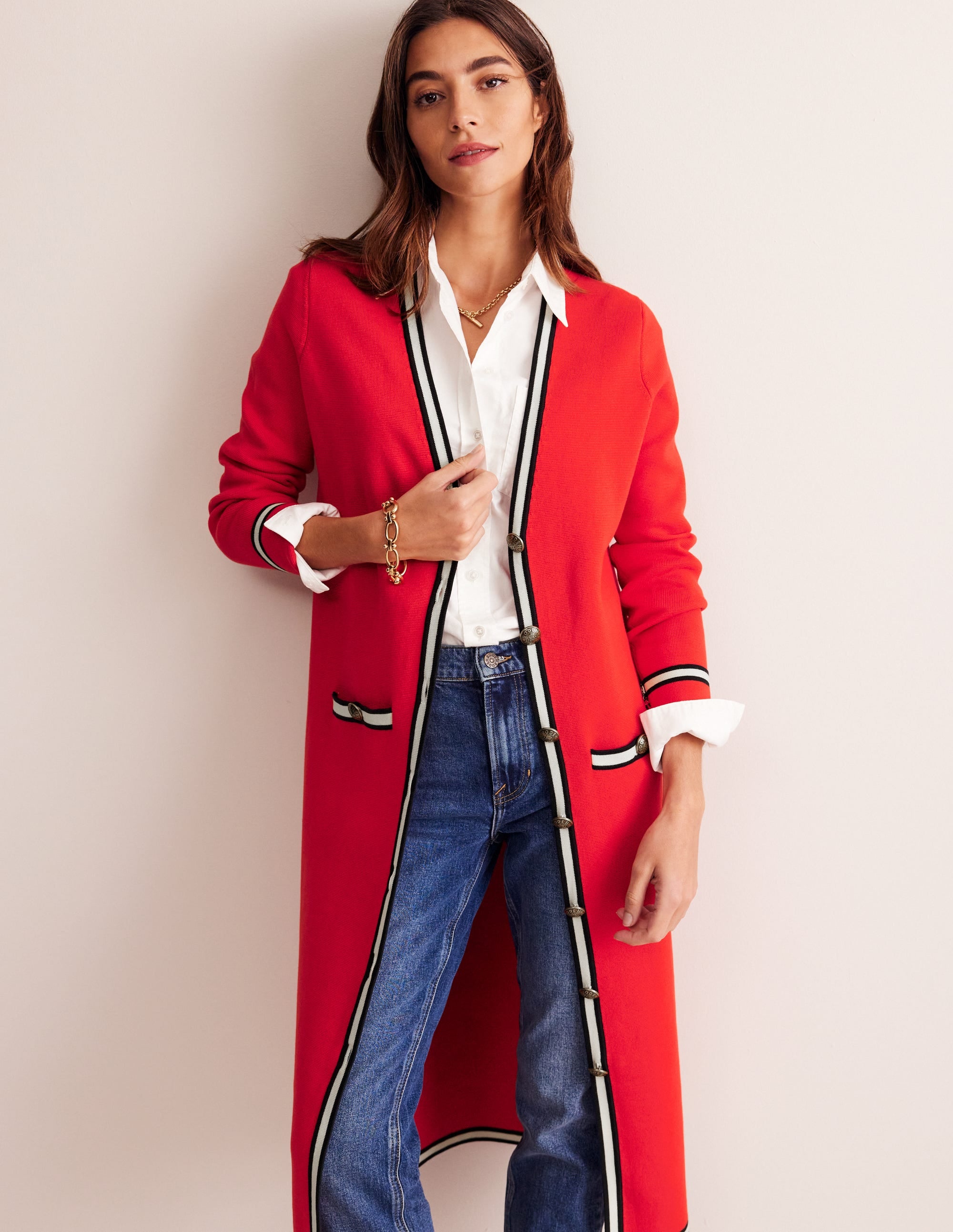 Holly Longline Jacket-Hot Pepper Red - Image 4