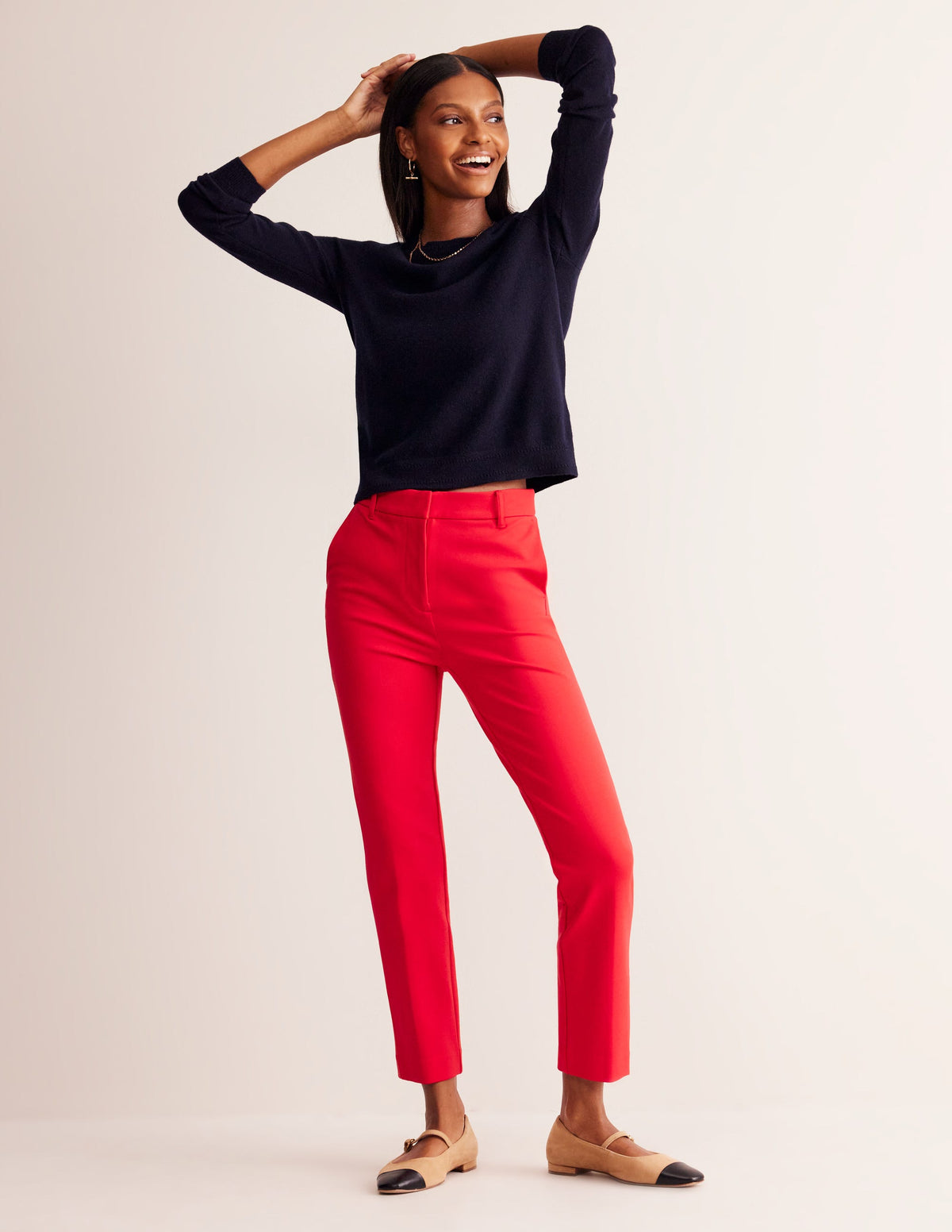 Highgate Ponte Trousers-Hot Pepper - Image 1