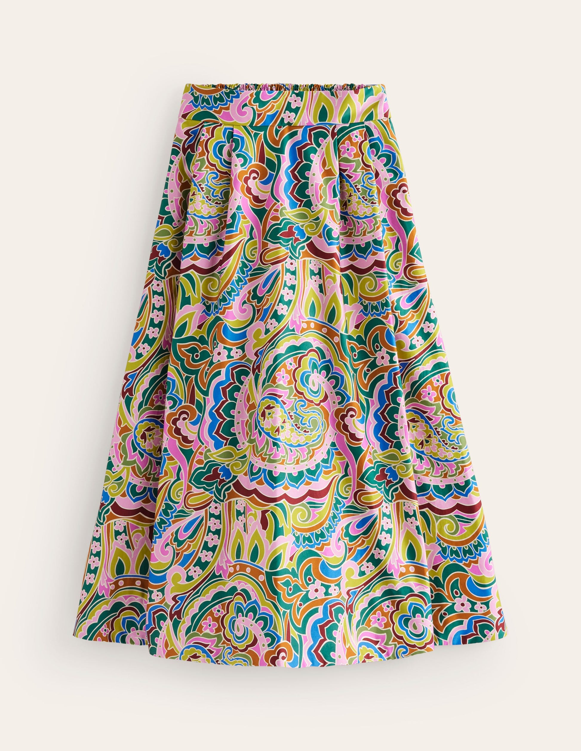Isabella Cotton Sateen Skirt-Multi, Paisley Pome-5