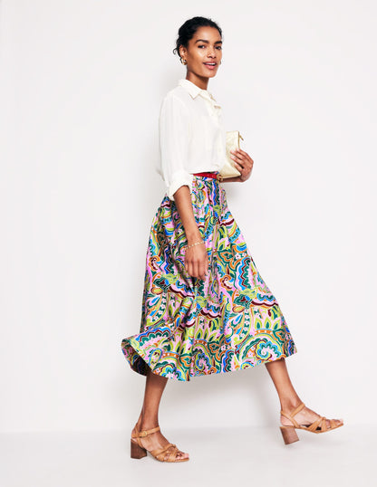 Isabella Cotton Sateen Skirt-Multi, Paisley Pome-1