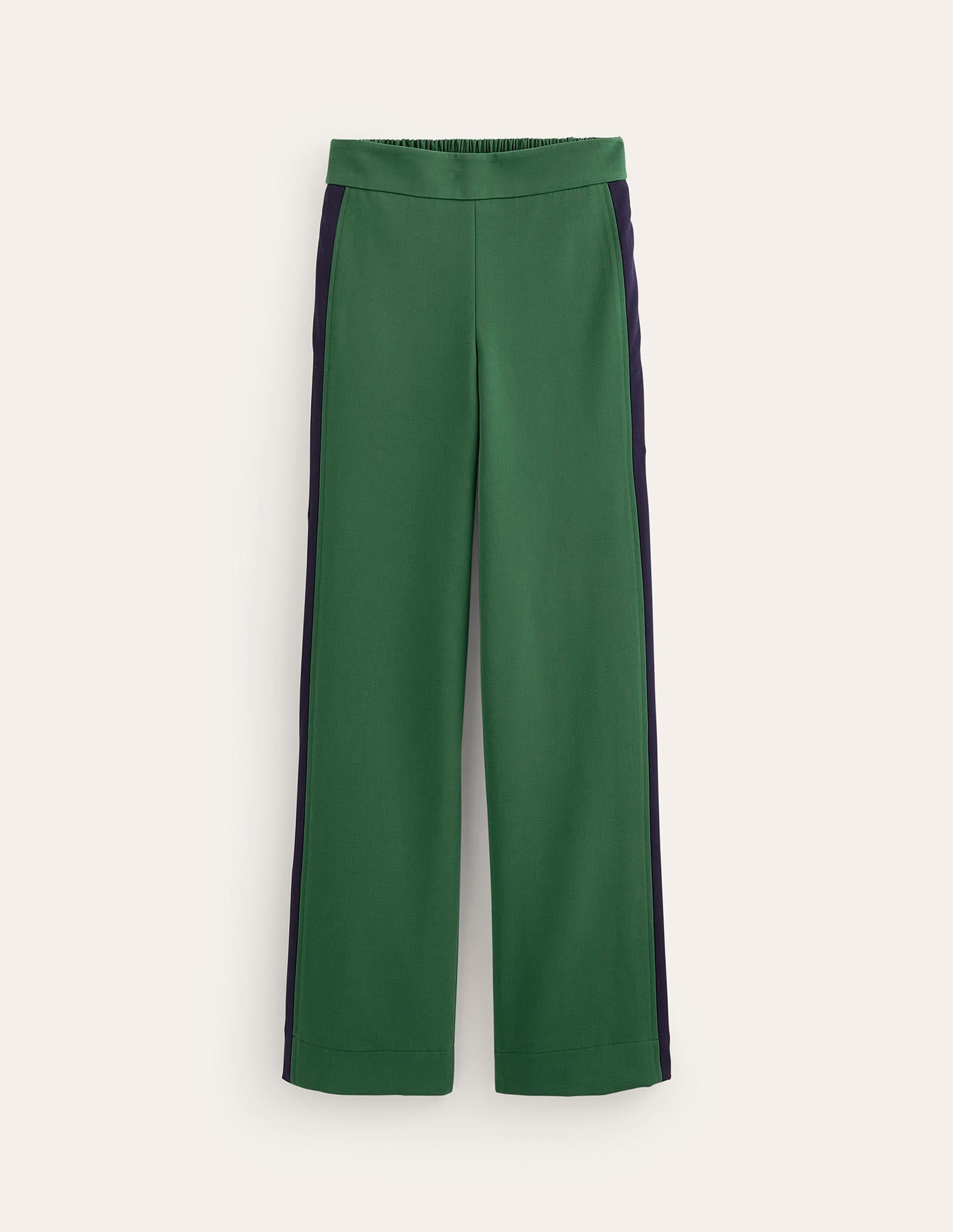Pull On Side Stripe Trousers-Pine with Navy Stripe - Image 5