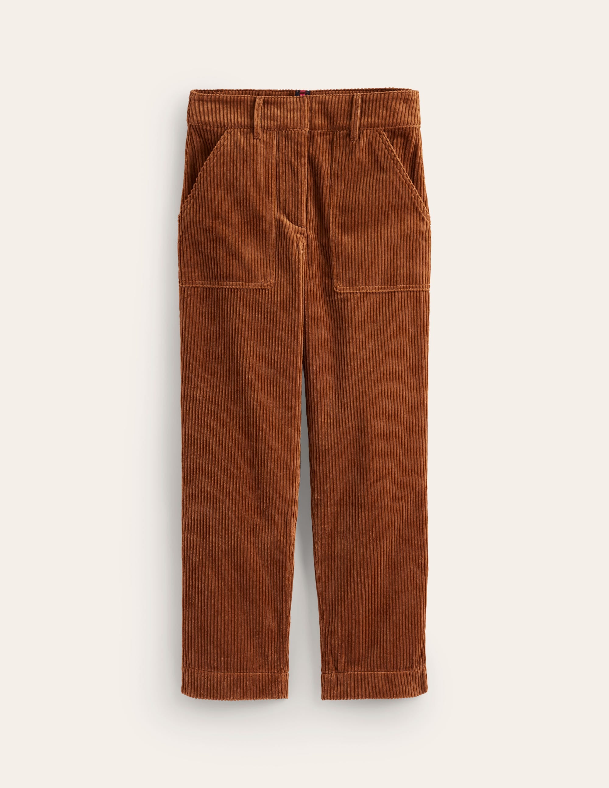 Tapered Cord Cargo Trousers-Gingerbread - Image 5