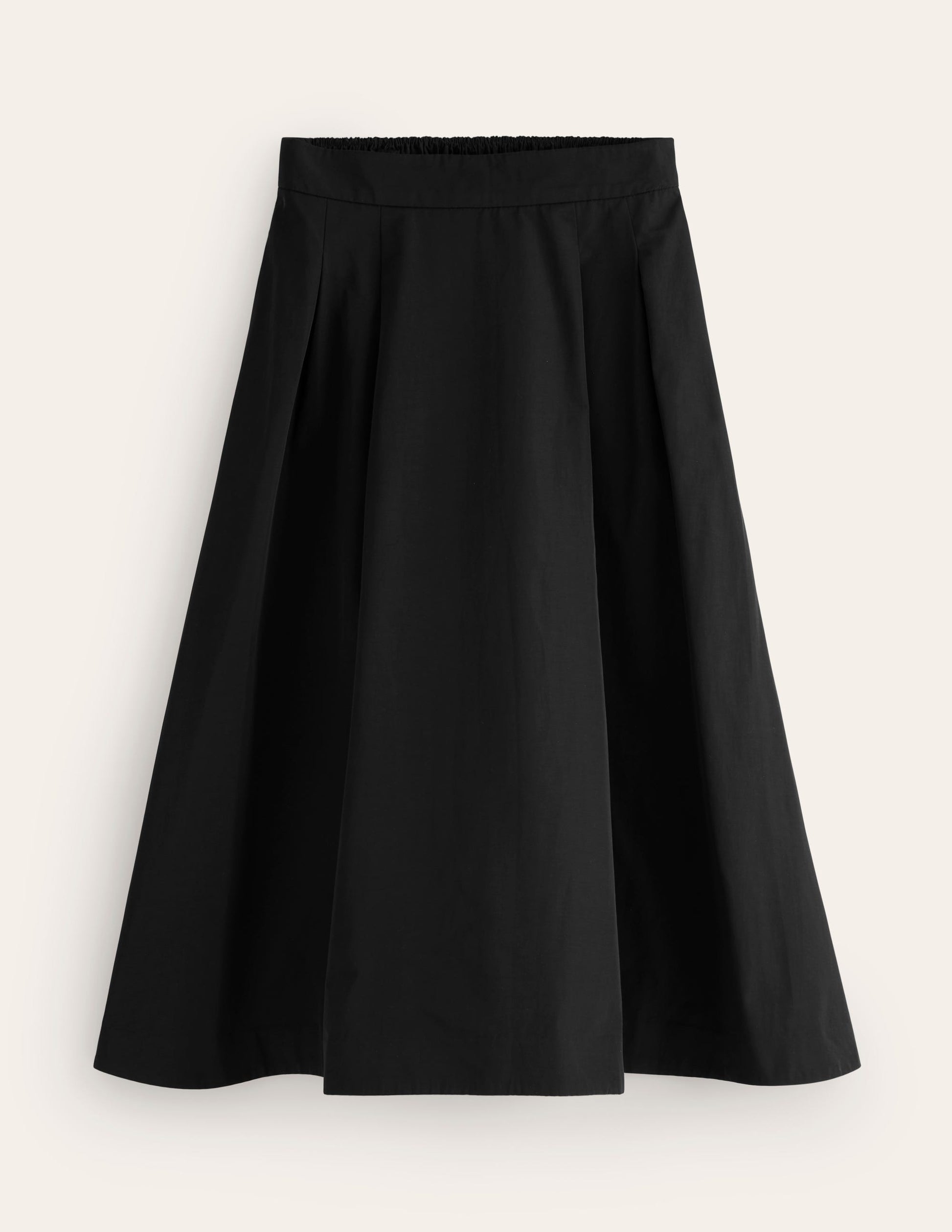 Isabella Taffeta Midi Skirt-Black-5