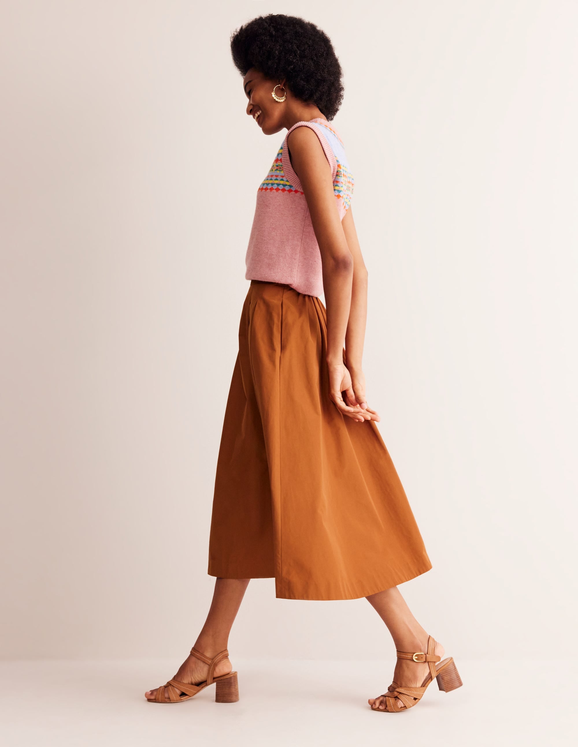Isabella Taffeta Midi Skirt-Ochre - Image 1