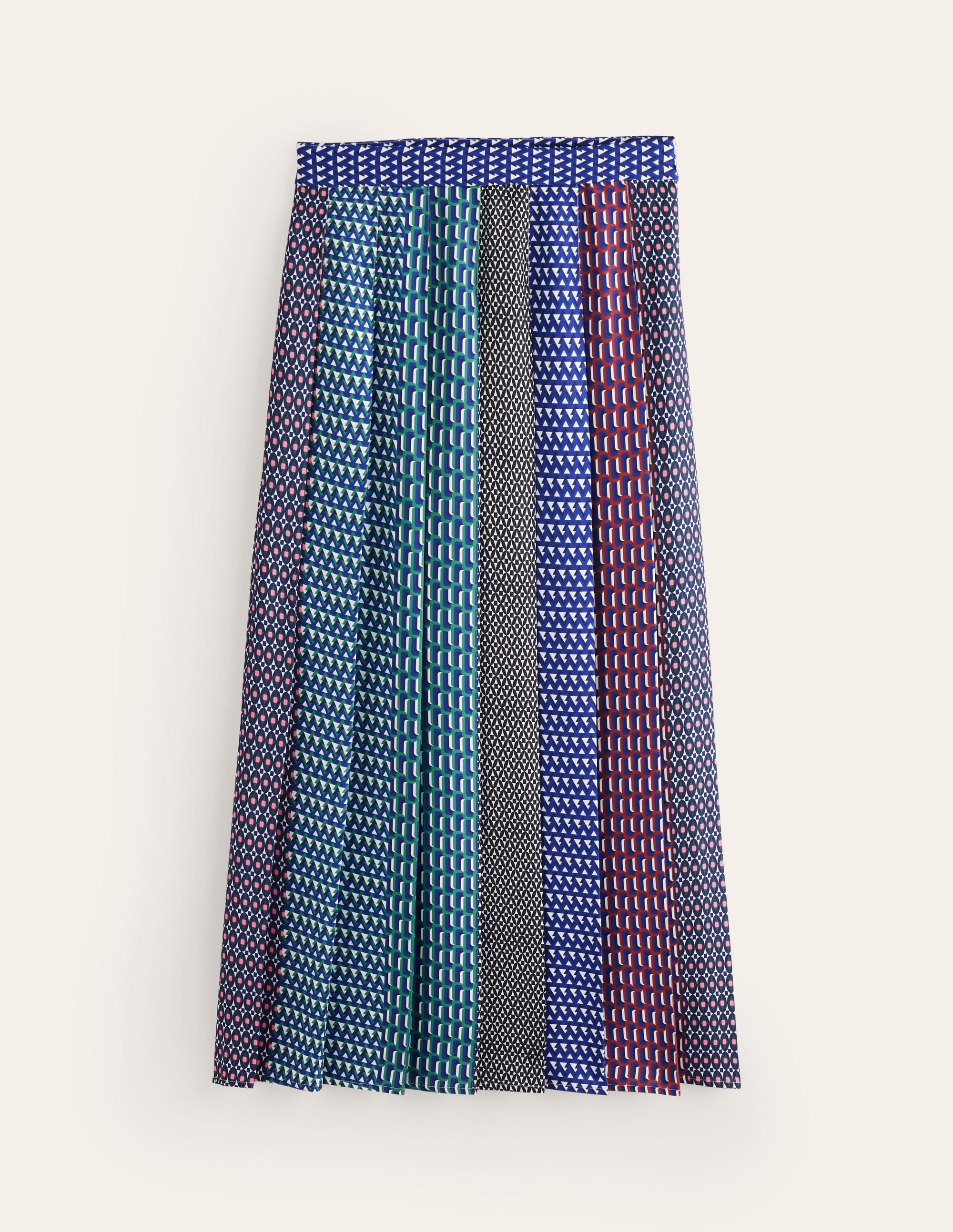 Knife Pleat Midi Skirt-Multi, Geo Mix - Image 6