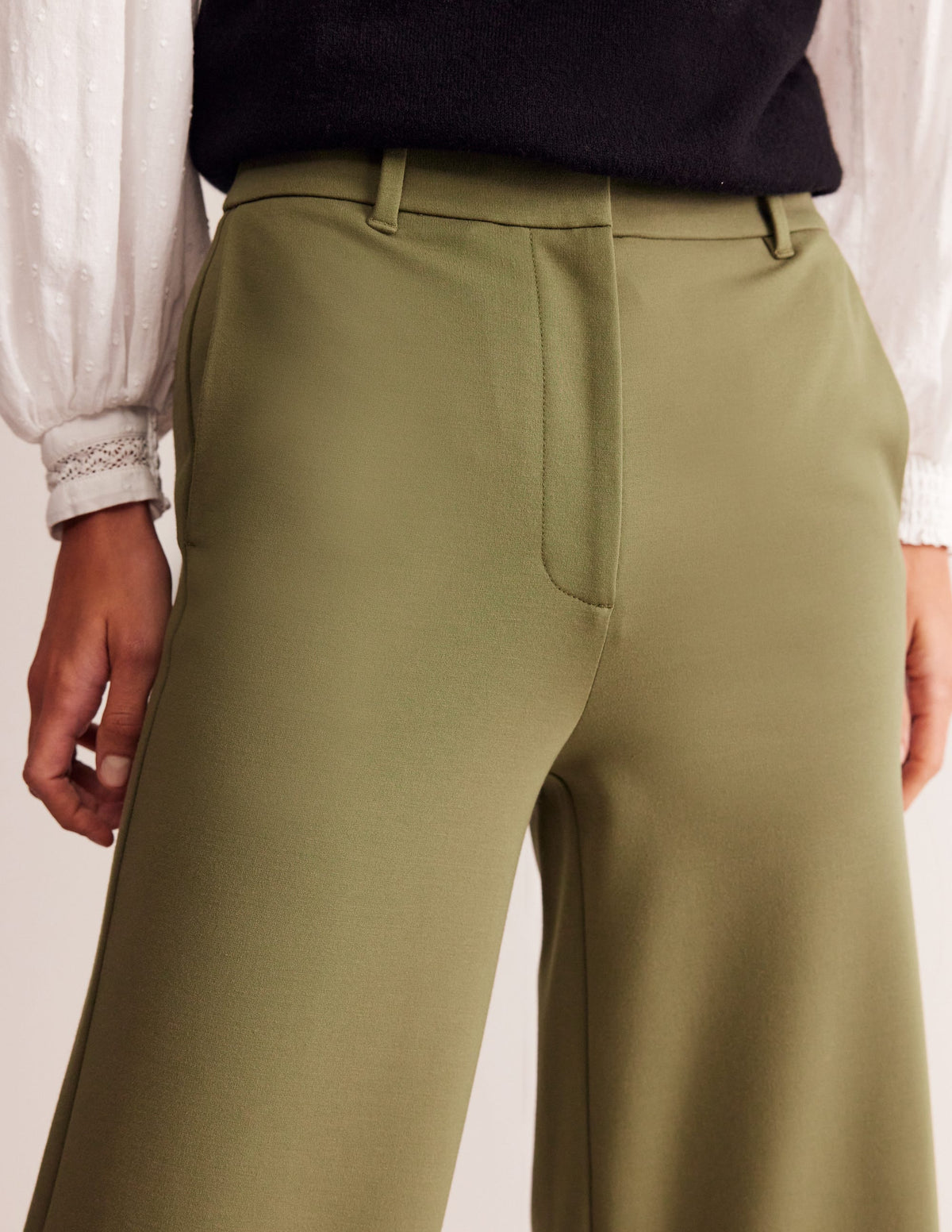 Ponte Wide Leg Culottes-Oregano - Image 2