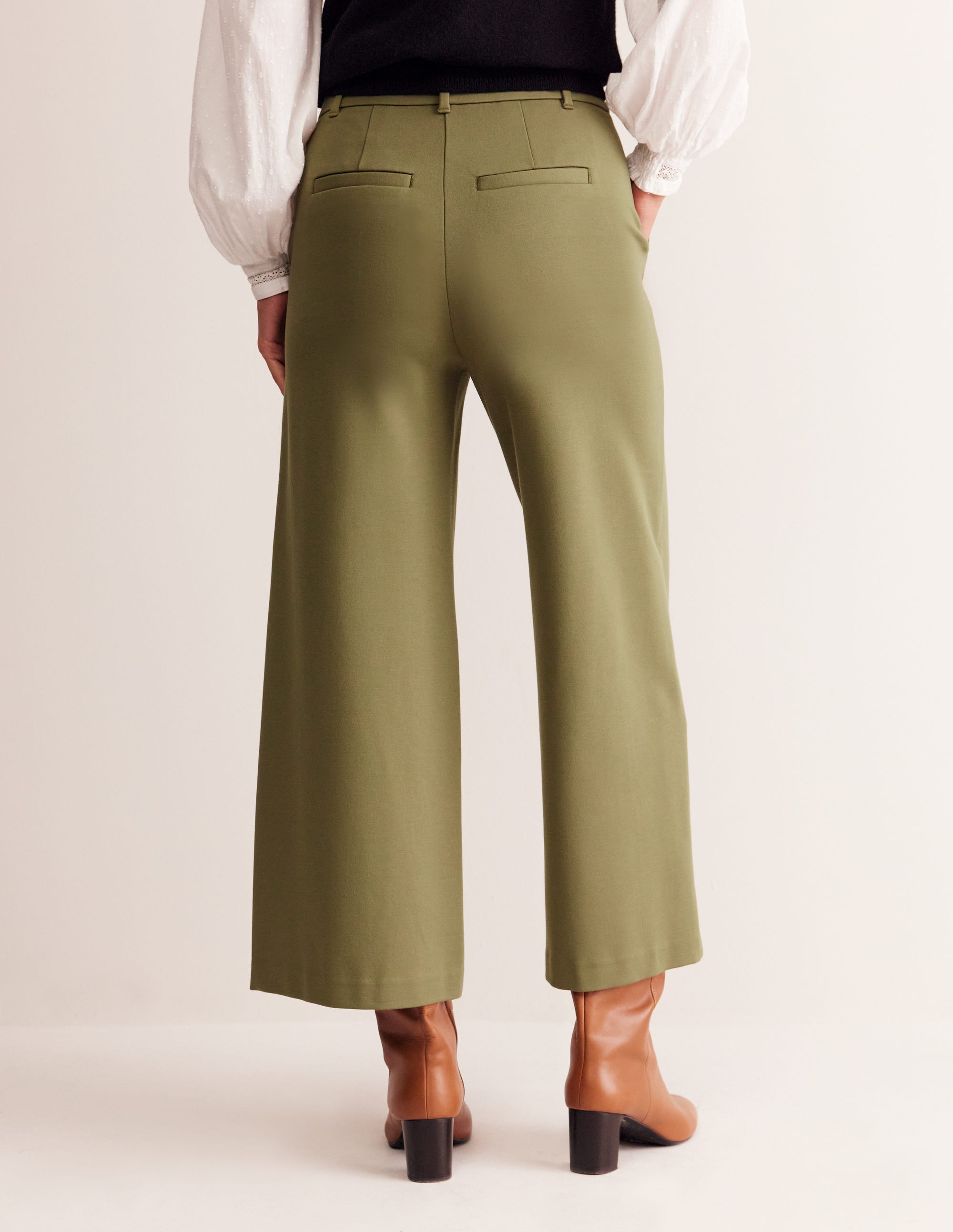 Ponte Wide Leg Culottes-Oregano - Image 3