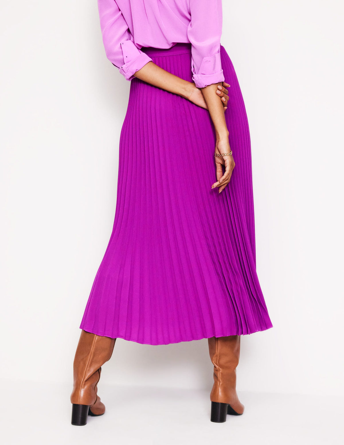 Camilla Pleated Midi Skirt-Regal Purple-4