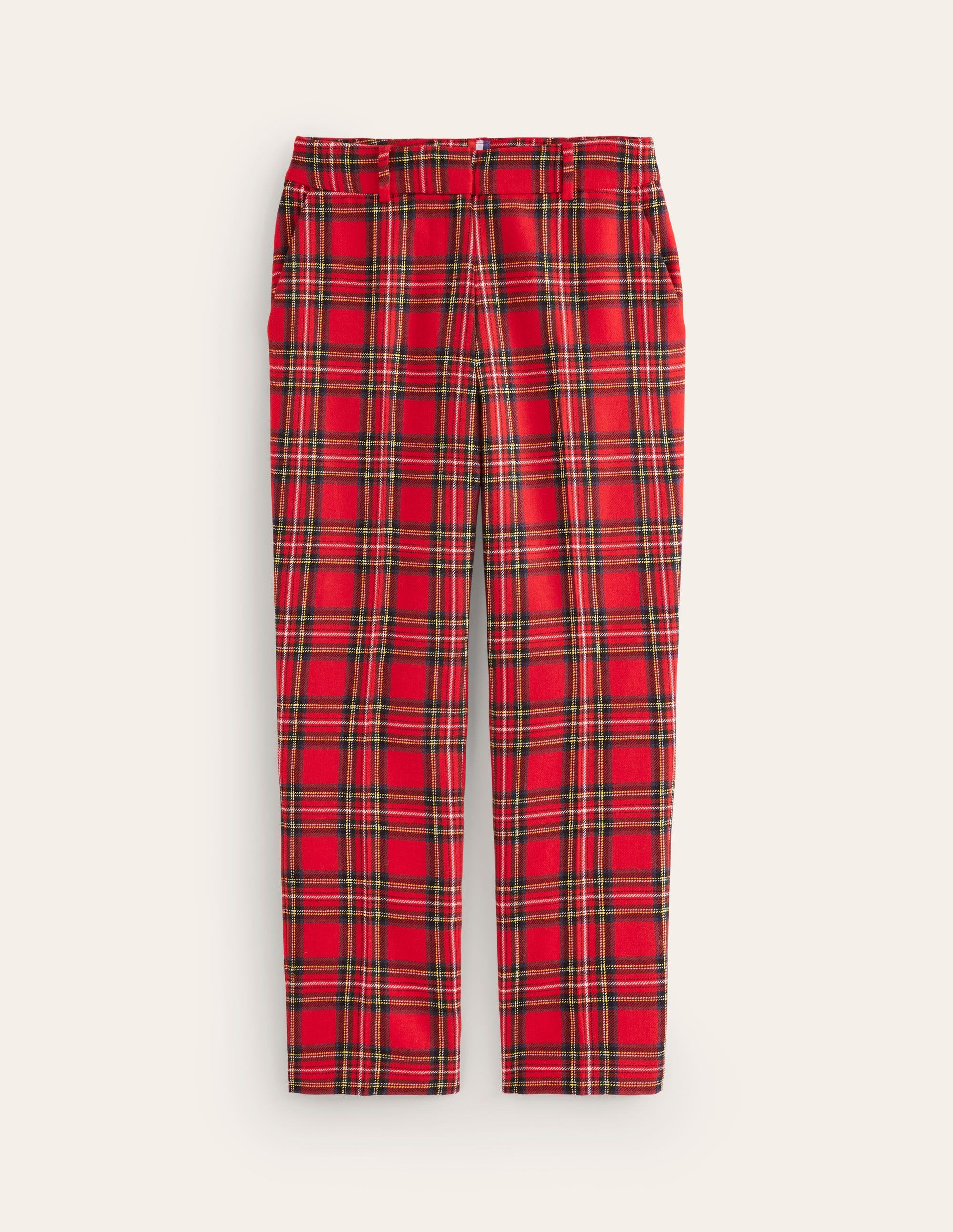 Kew Wool Blend Trousers-Red and Blue Check - Image 6