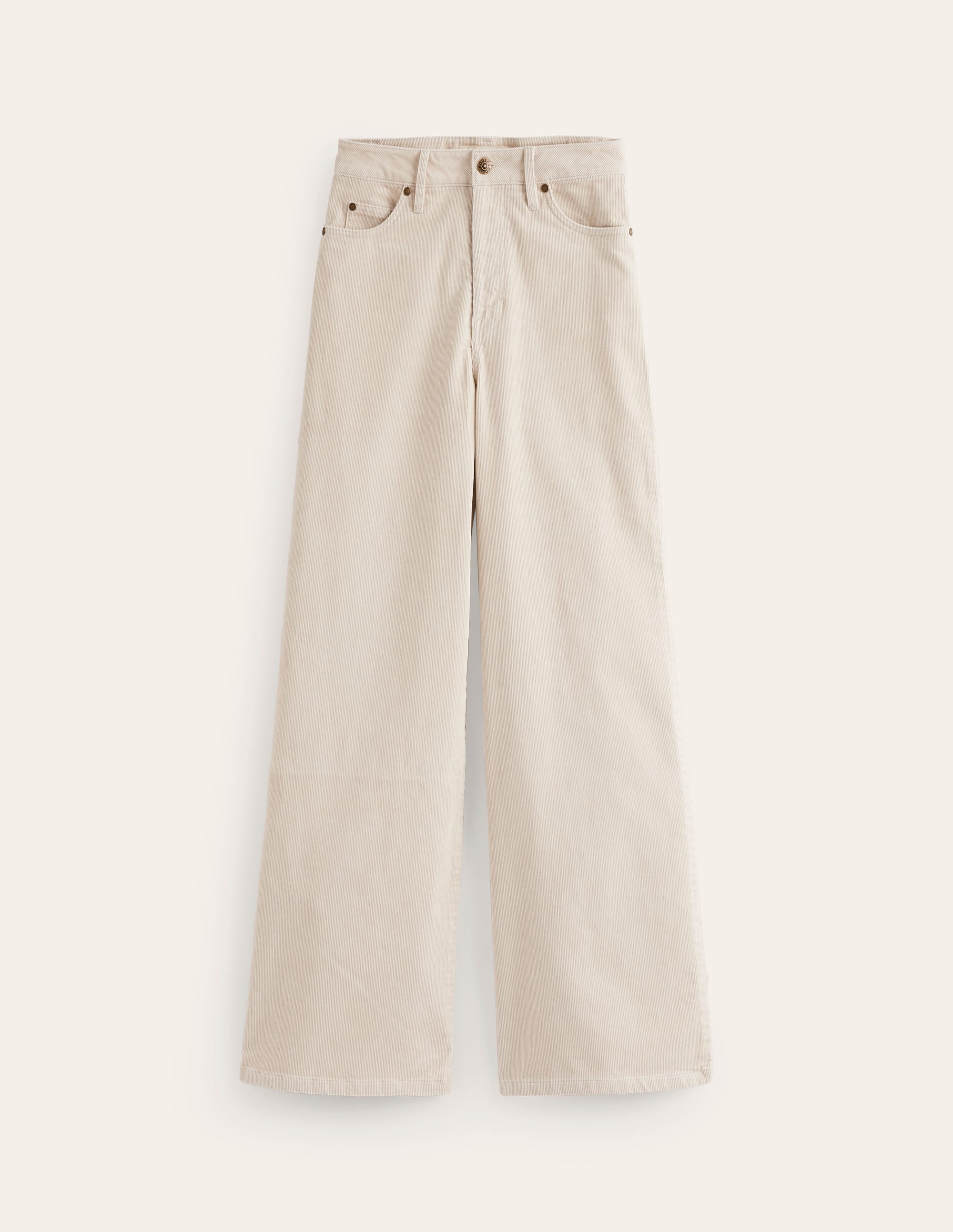 5 Pocket Cord Wide Jeans-Vanilla - Image 6