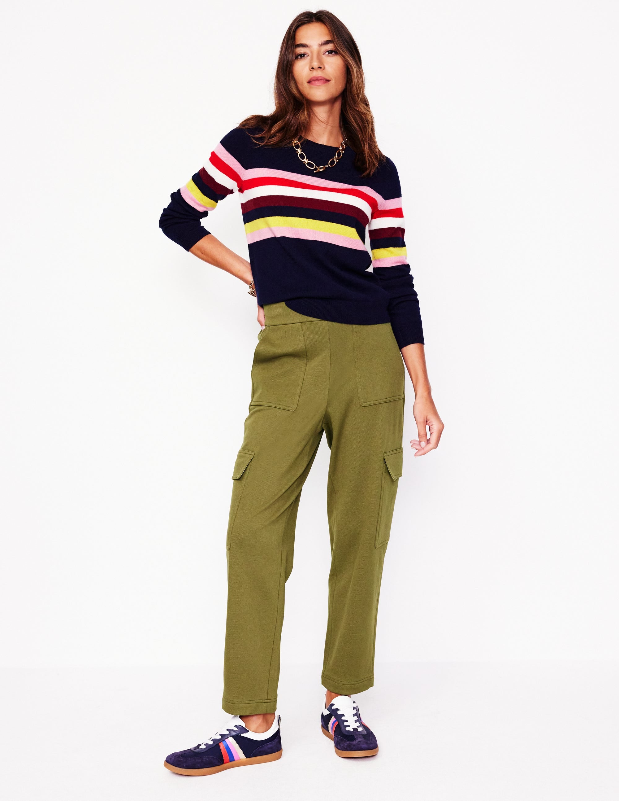 Ponte Twill Tapered Trousers-Oregano - Image 1