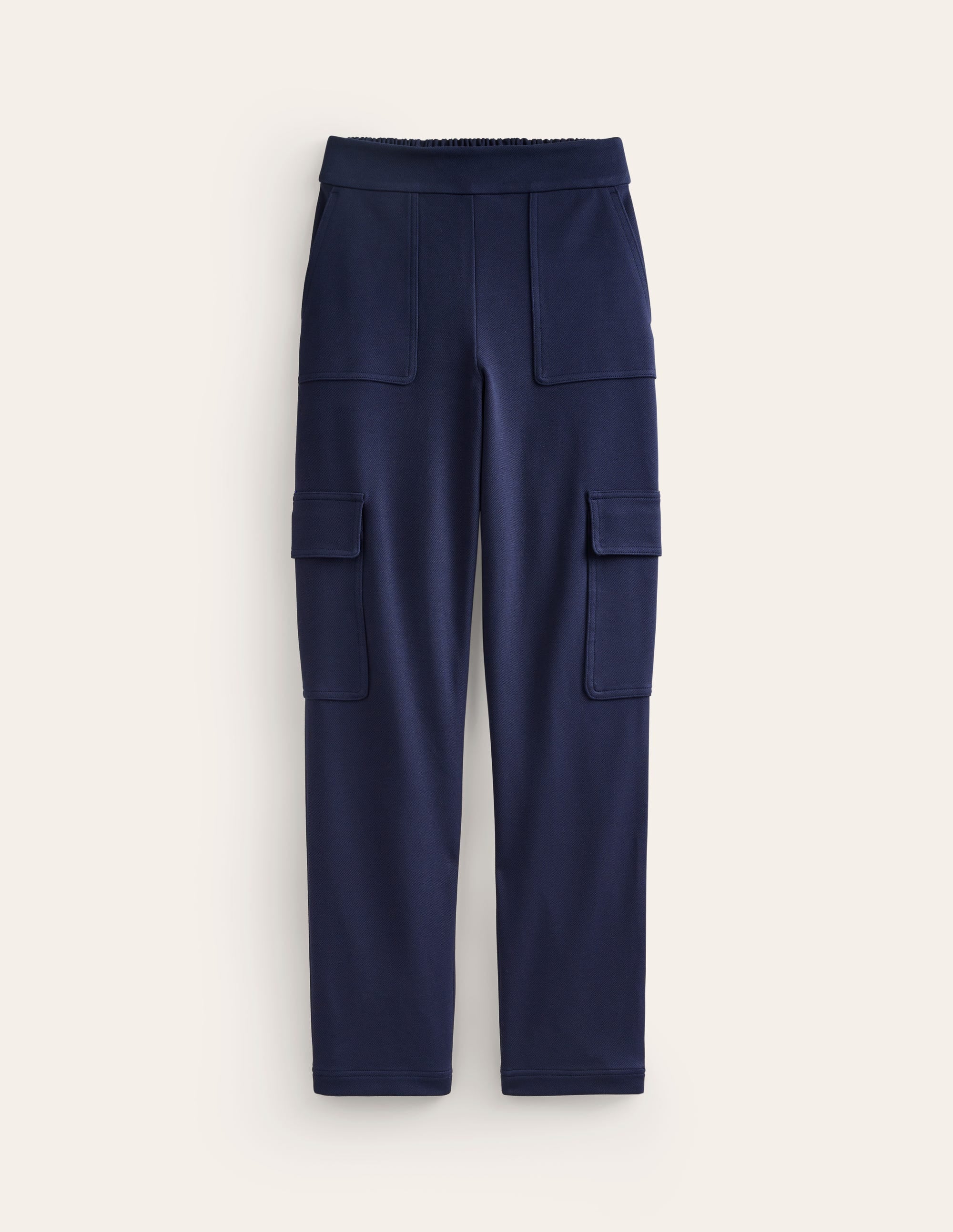 Ponte Twill Tapered Trousers-Navy - Image 5
