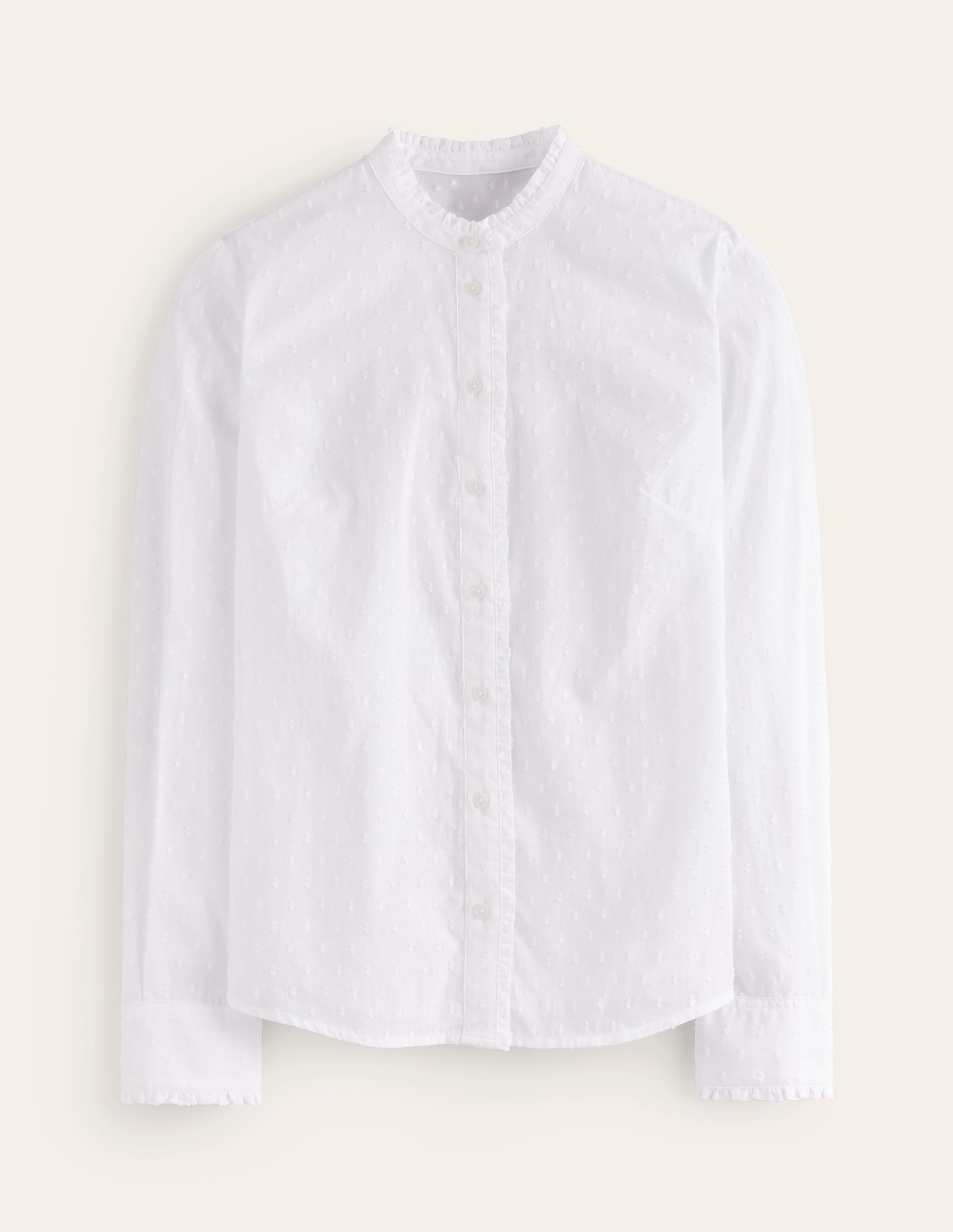 Phoebe Cotton Shirt-White Dobby - Image 5