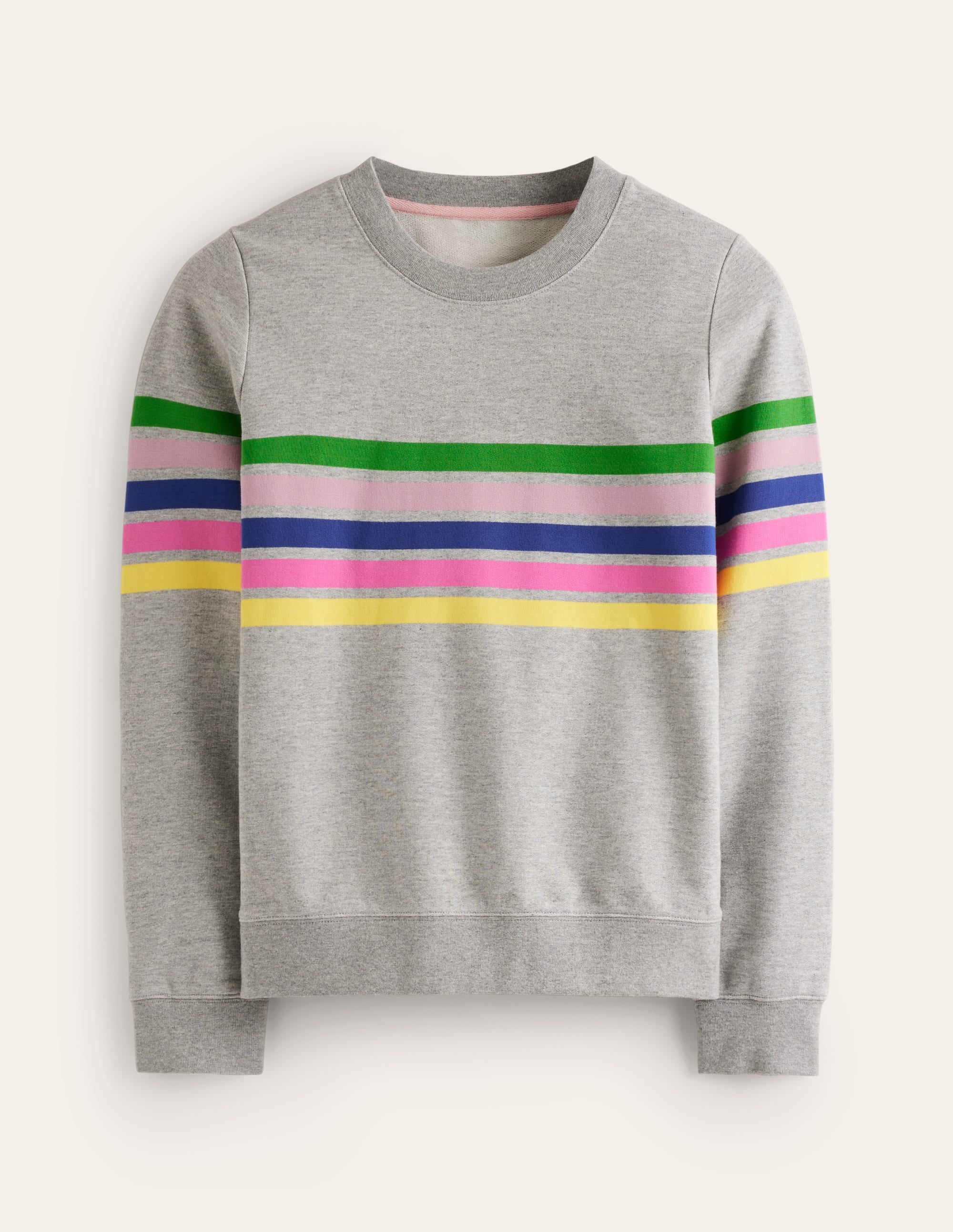Hannah Printed Sweatshirt-Grey, Multi Placement Stripe - Image 5