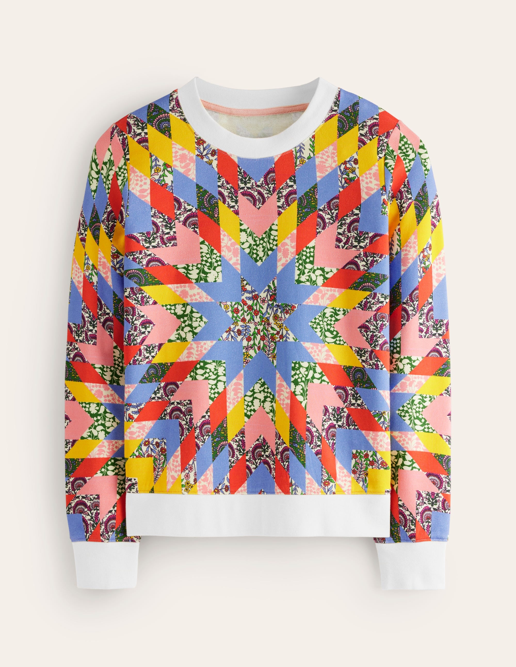 Hannah Printed Sweatshirt-Multi, Patchwork Floral - Image 5