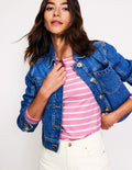 Arabella Stripe Jersey Top-Pink, Ivory Stripe