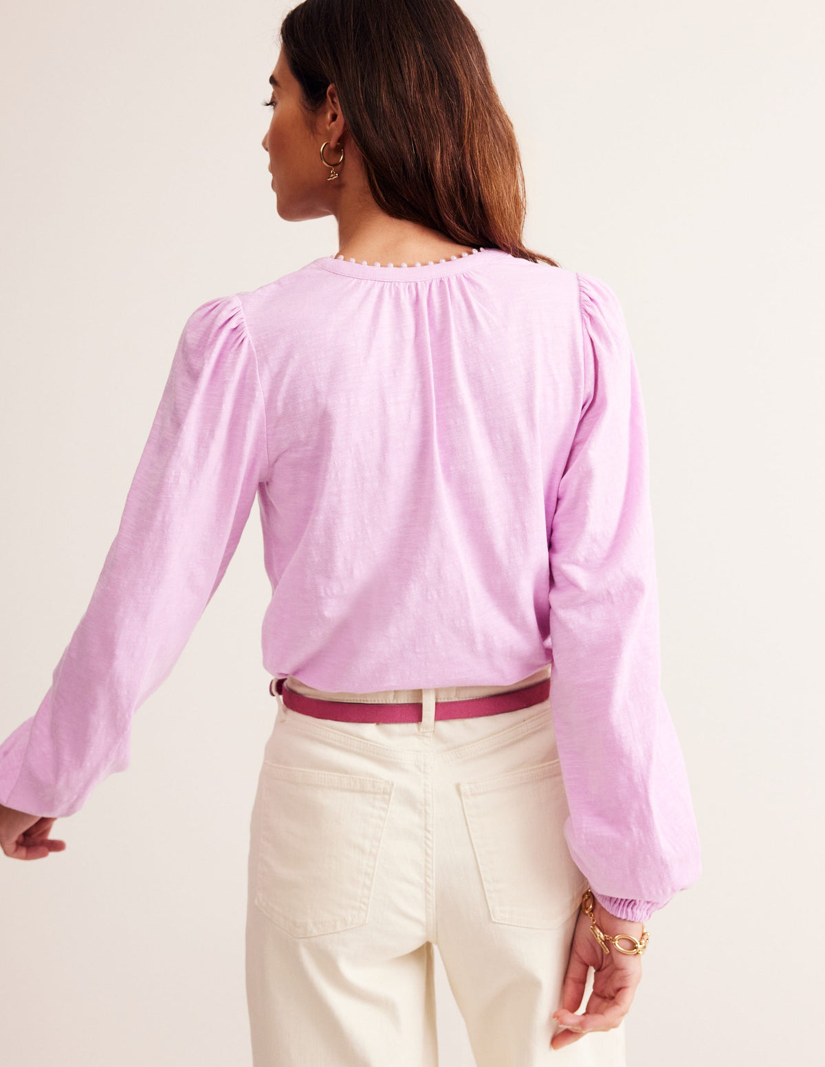 Ali Long Sleeve Pom Top-Soft Lavendar-3