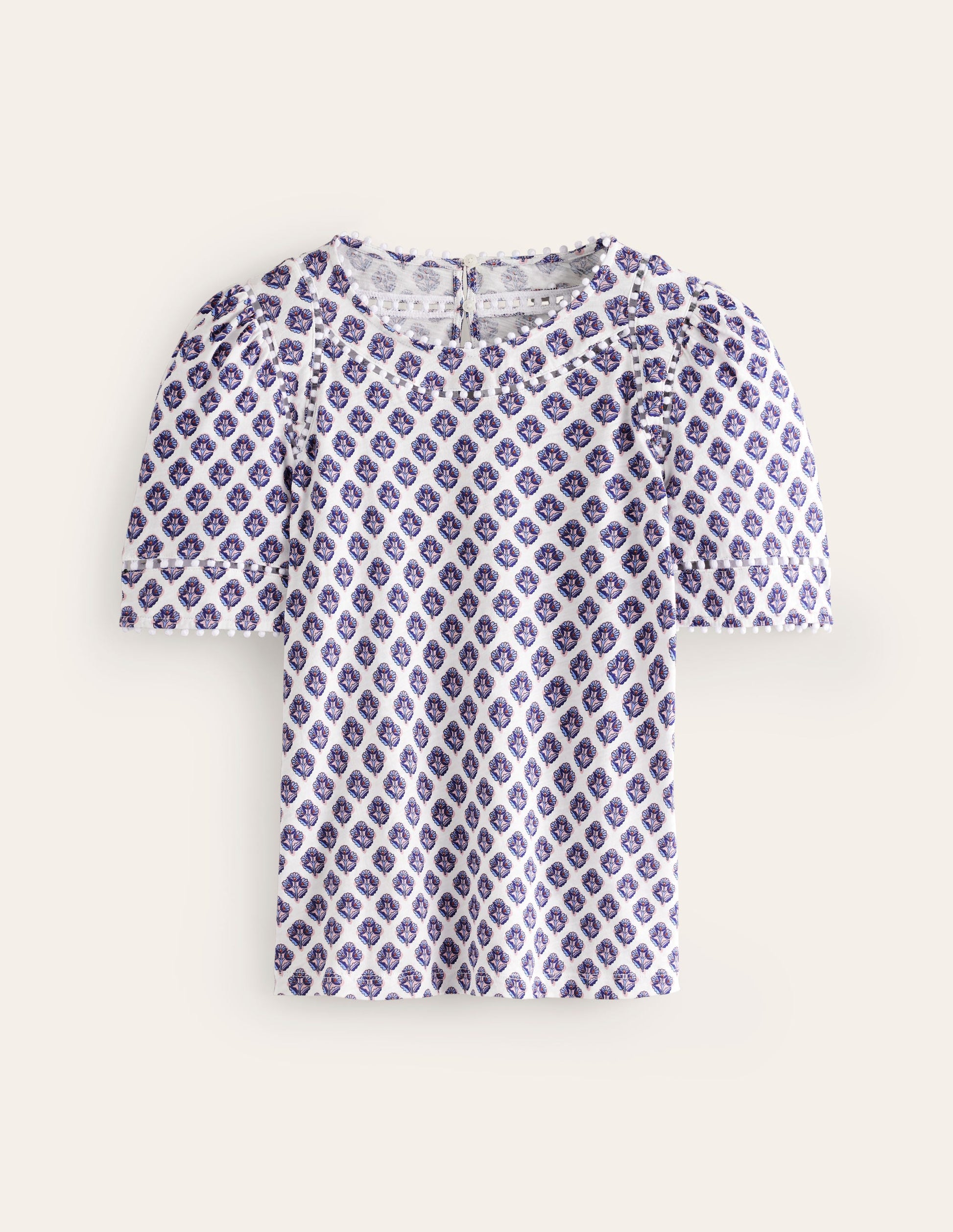 Mila Trim Detail Top-Ivory, Pome Stamp-5