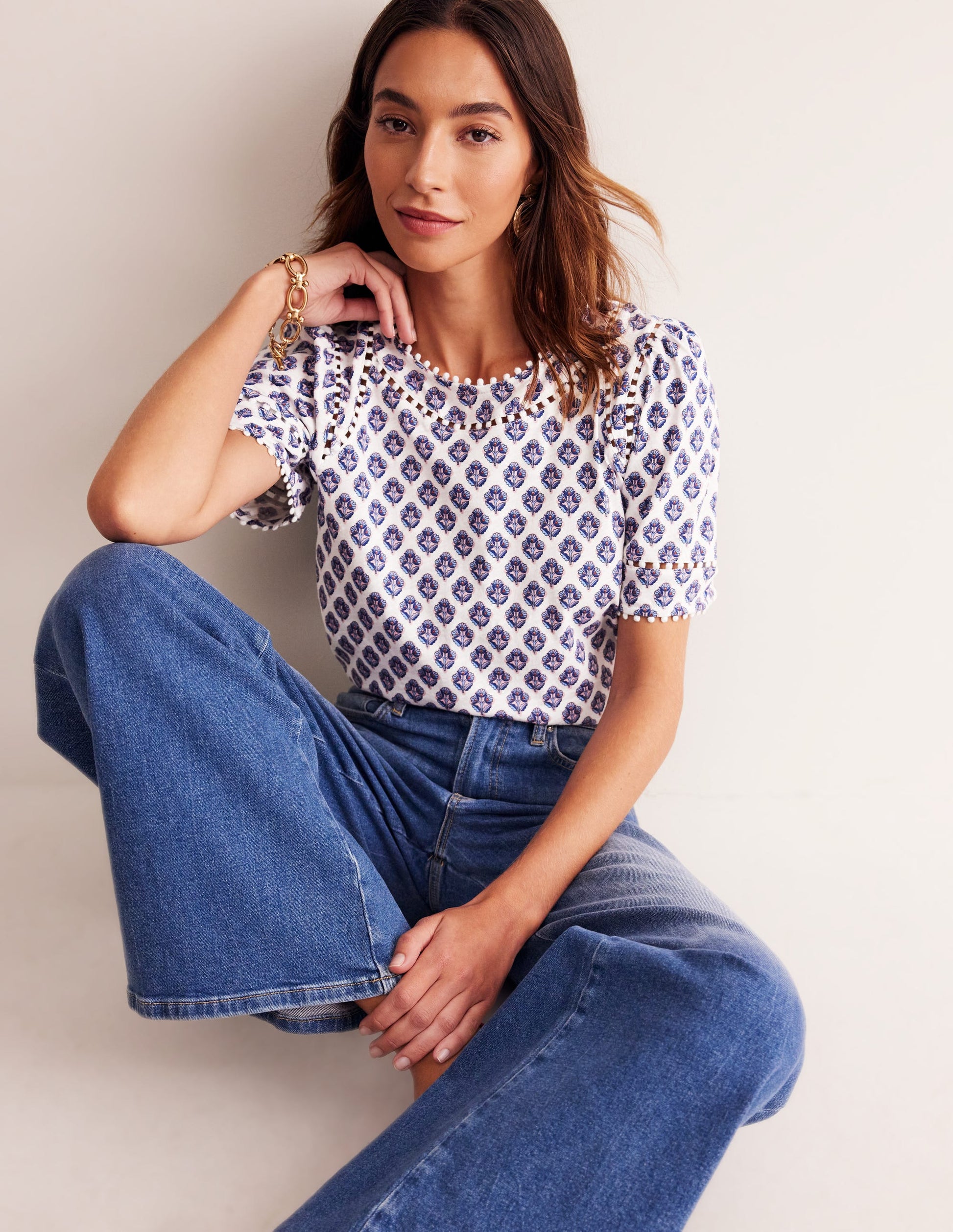 Mila Trim Detail Top-Ivory, Pome Stamp-4