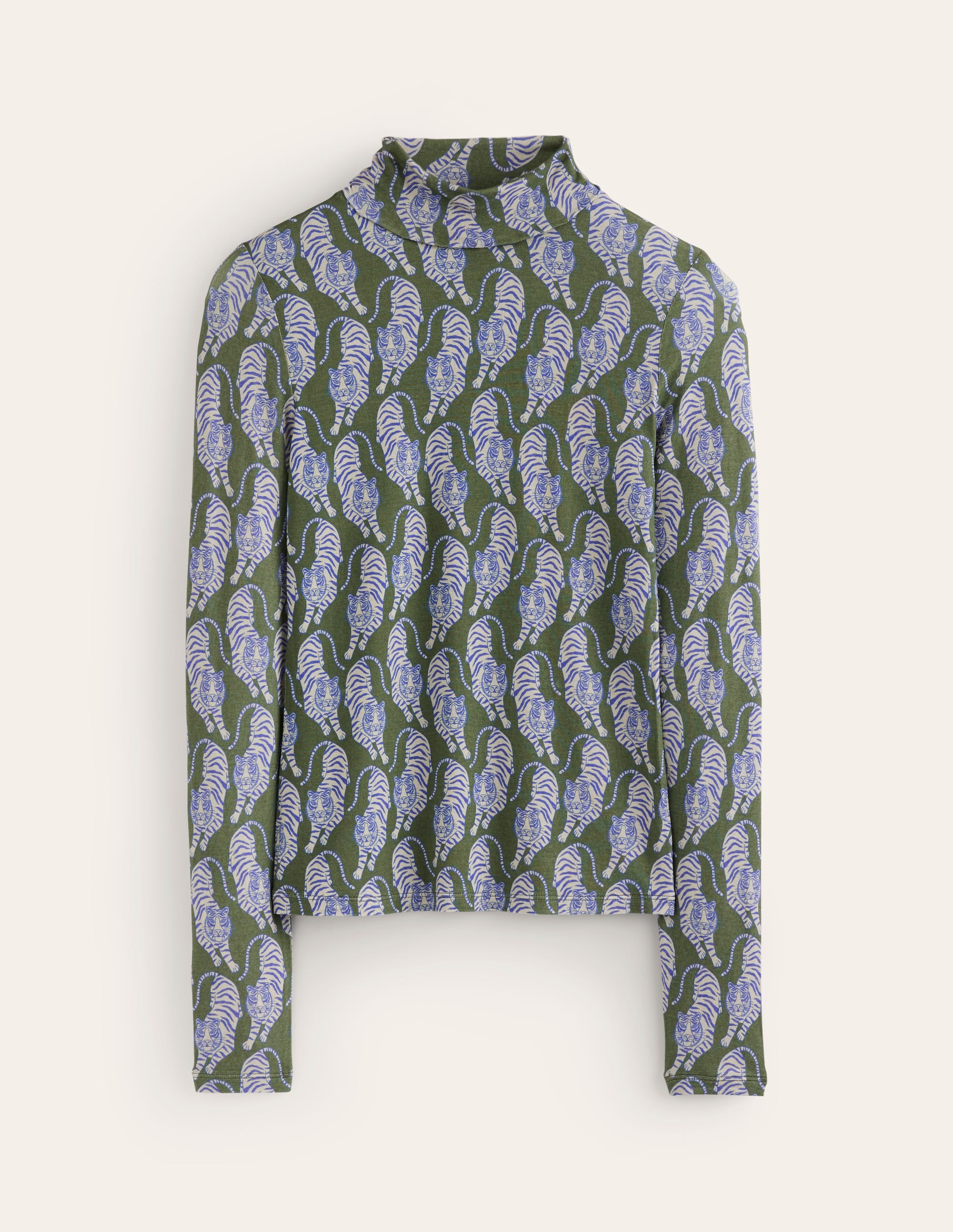 Polly Jersey Top-Chive, Tiger - Image 5