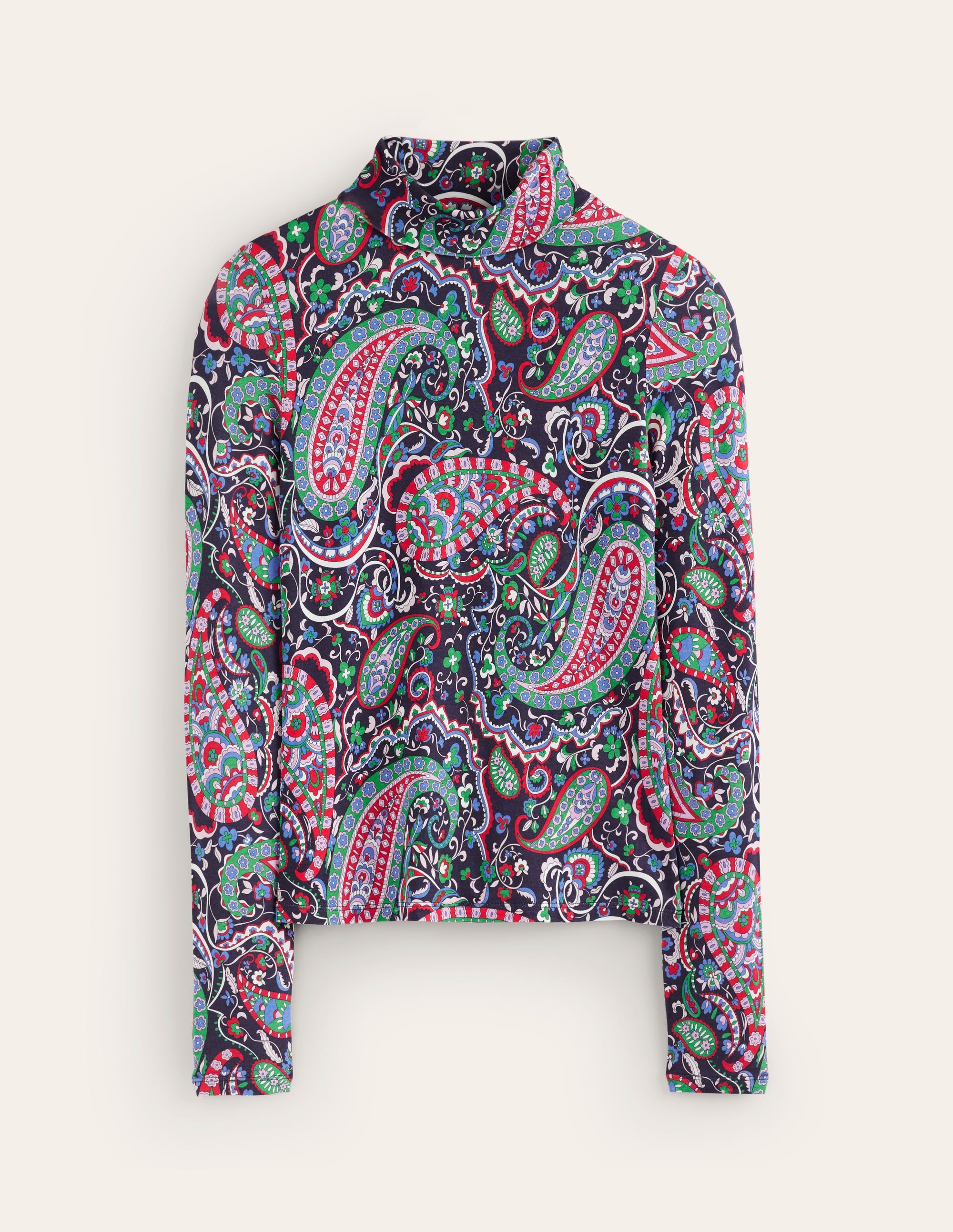 Polly Jersey Top-Navy, Paisley Paradise - Image 5