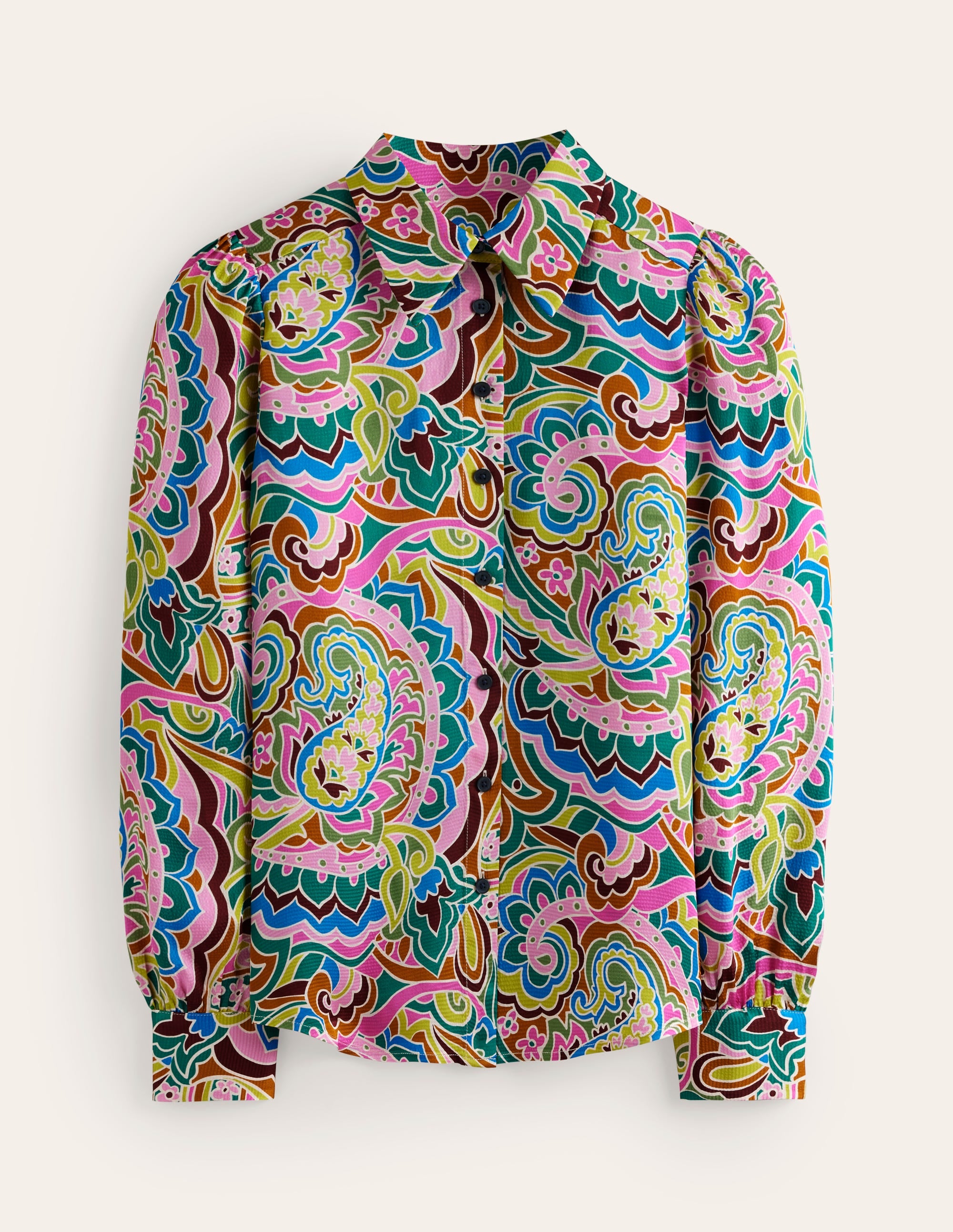 Hammered Satin Shirt-Multi, Paisley Pome - Image 6