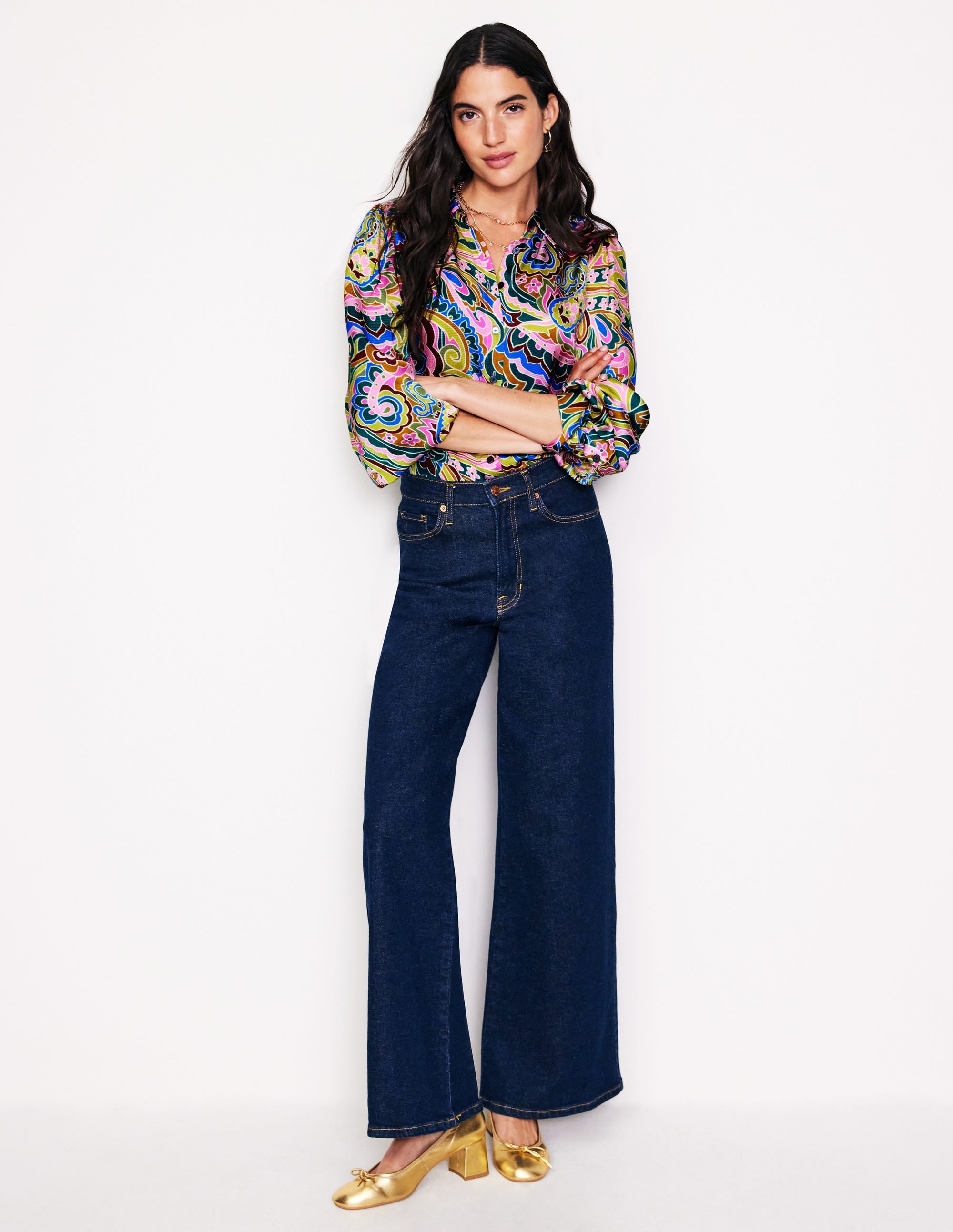 Hammered Satin Shirt-Multi, Paisley Pome - Image 4