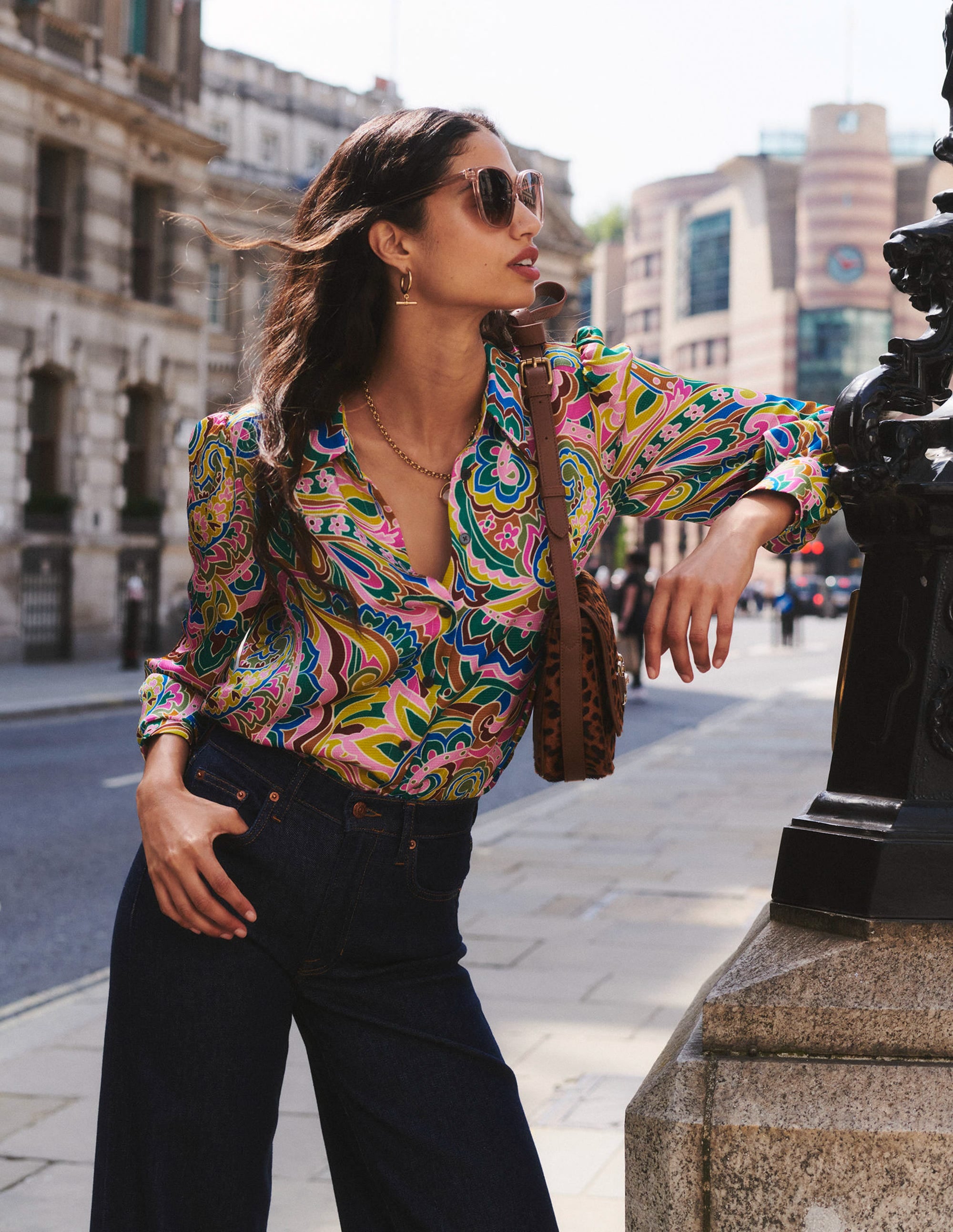 Hammered Satin Shirt-Multi, Paisley Pome - Image 5