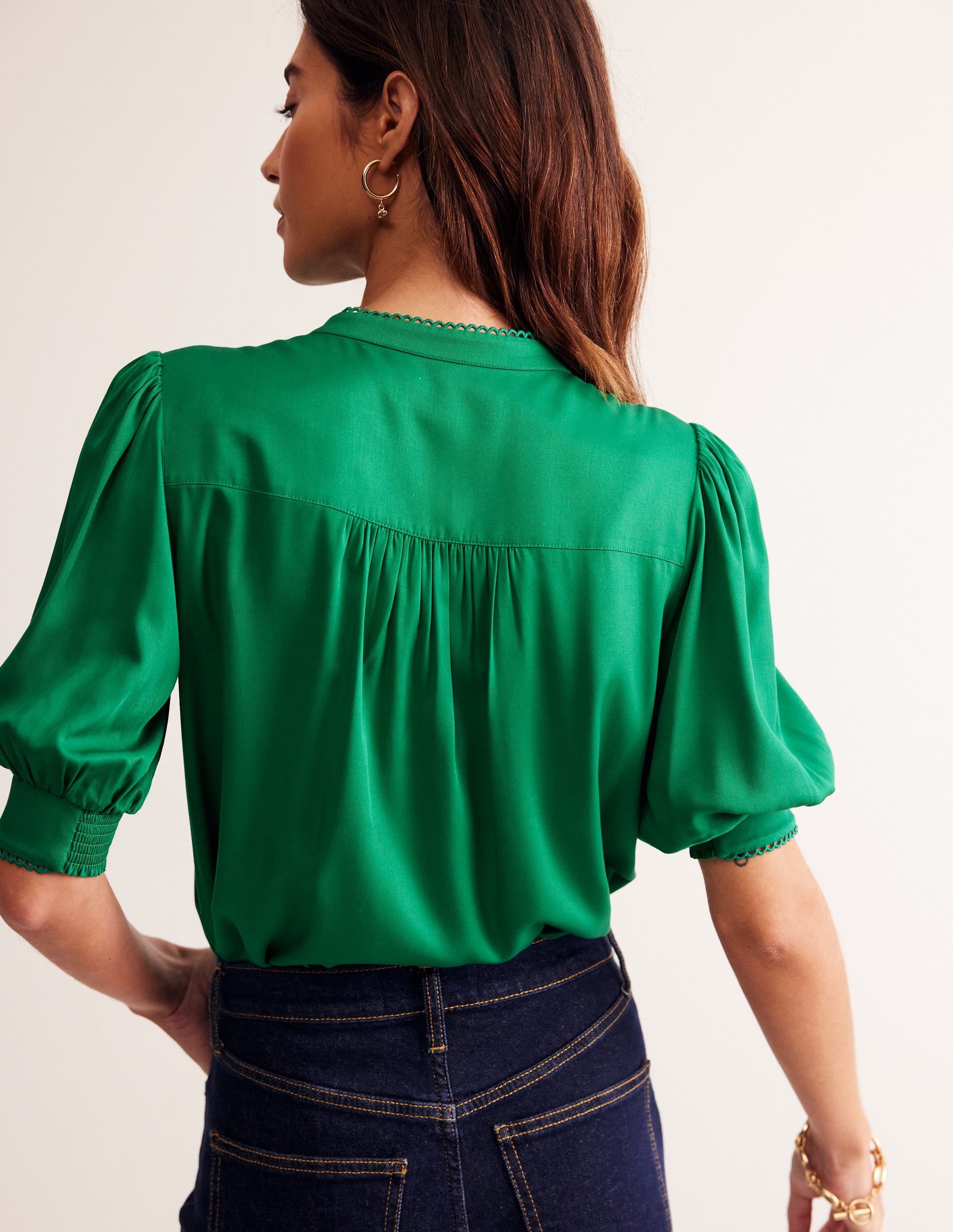 Ara Short Sleeve Top-Rich Emerald - Image 3