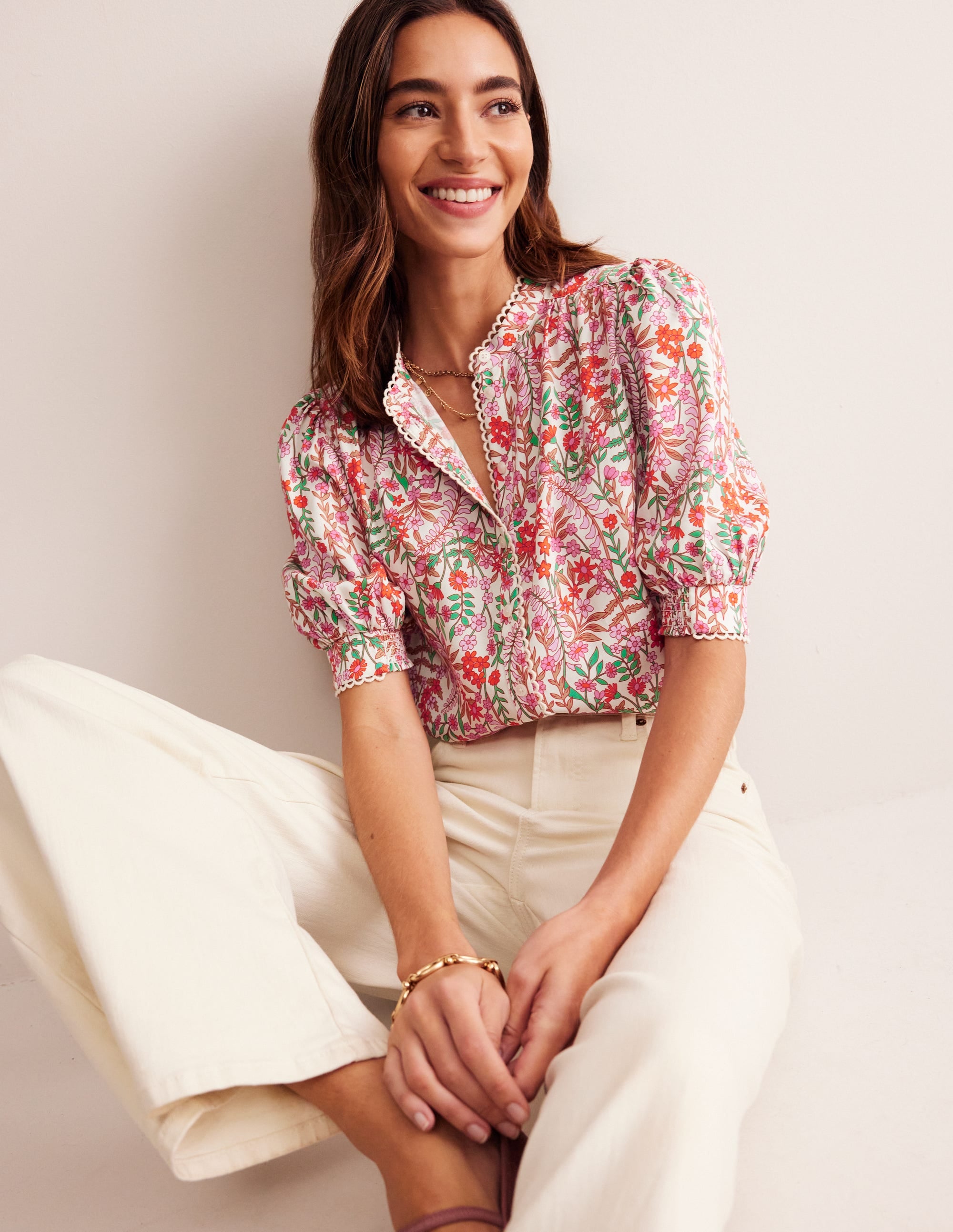 Ara Short Sleeve Top-Multi, Foliage Bud - Image 1