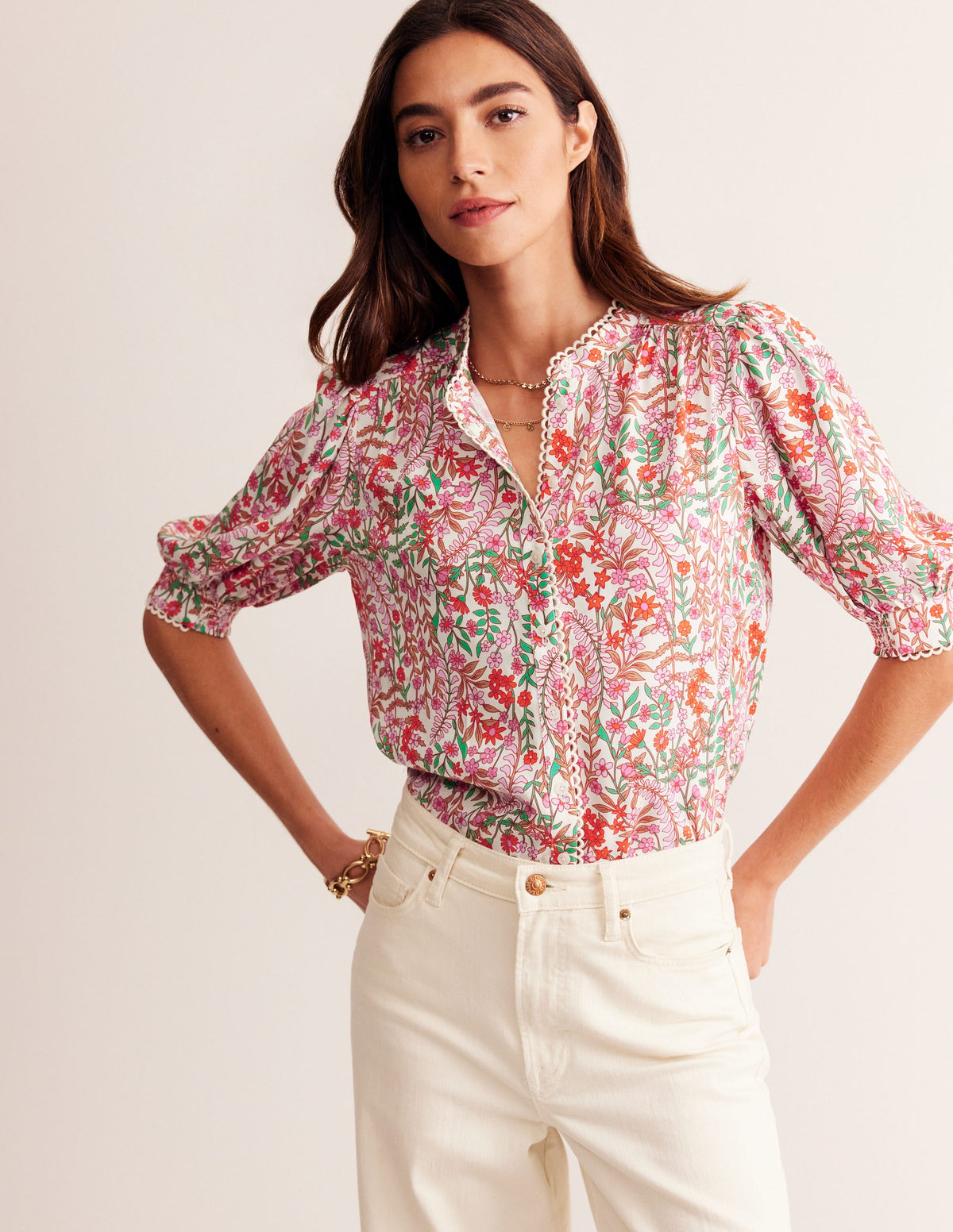 Ara Short Sleeve Top-Multi, Foliage Bud - Image 4