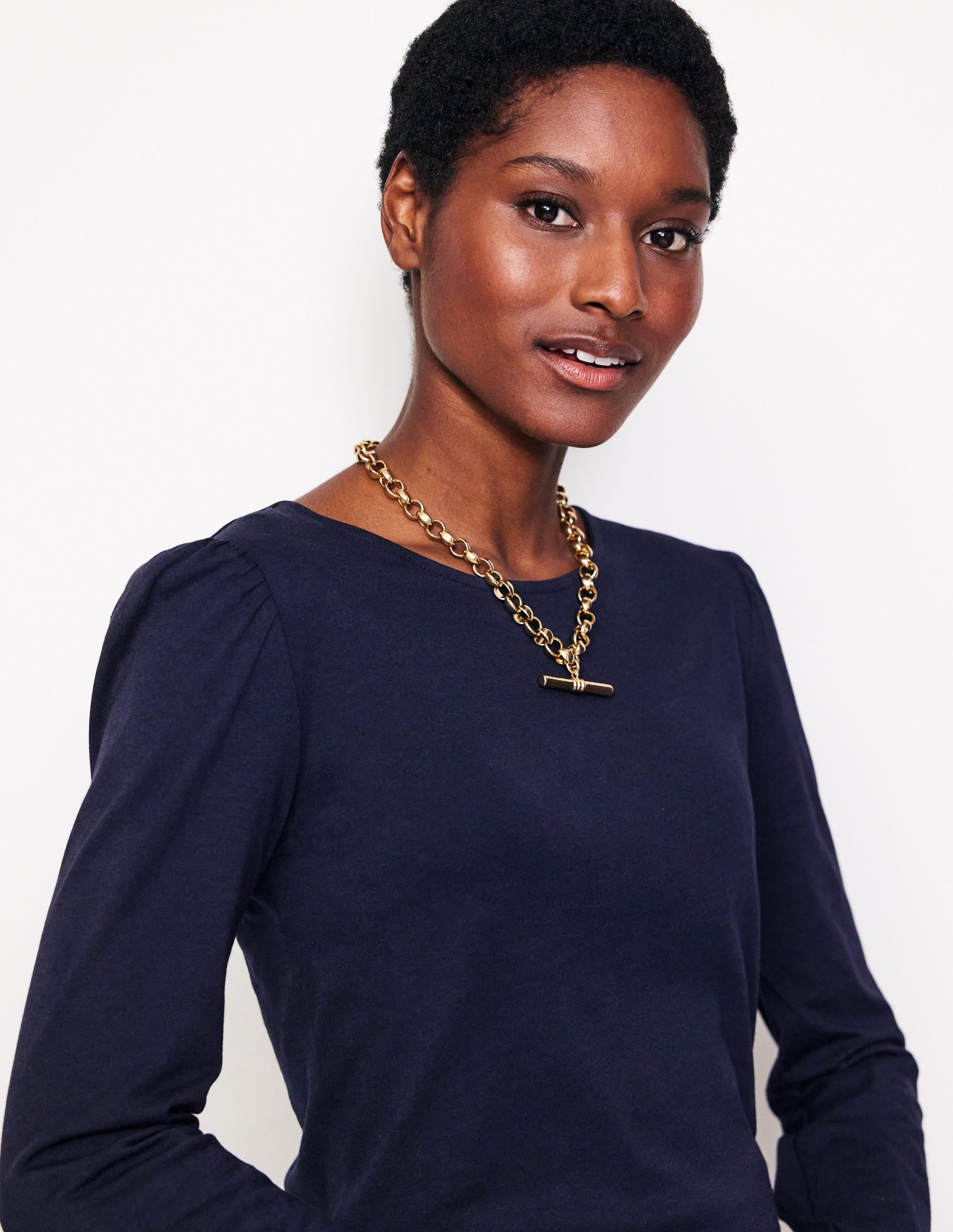 Supersoft Long Sleeve Top-Navy - Image 1