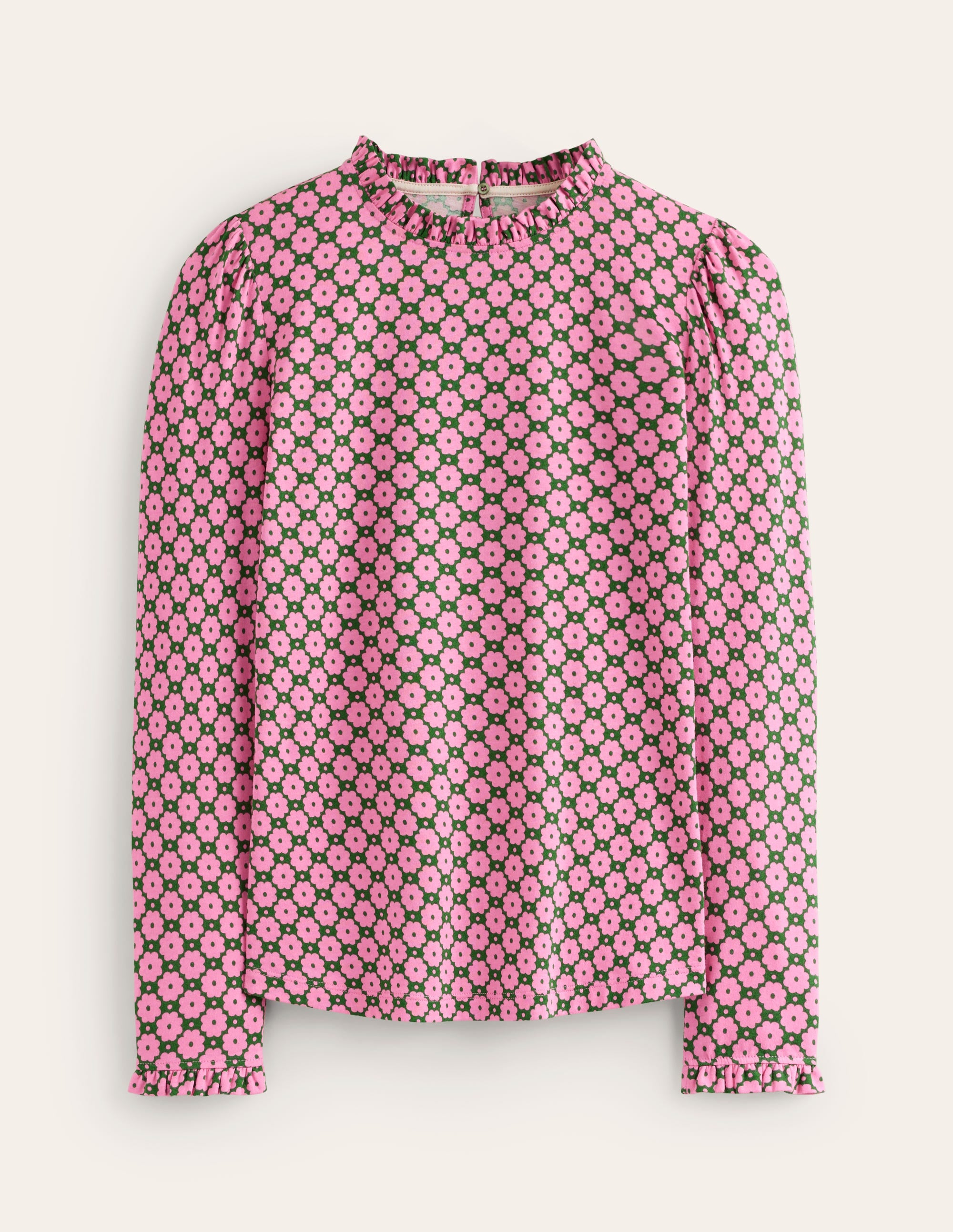 Supersoft Frill Detail Top-Party Pink, Blossom Stamp - Image 5