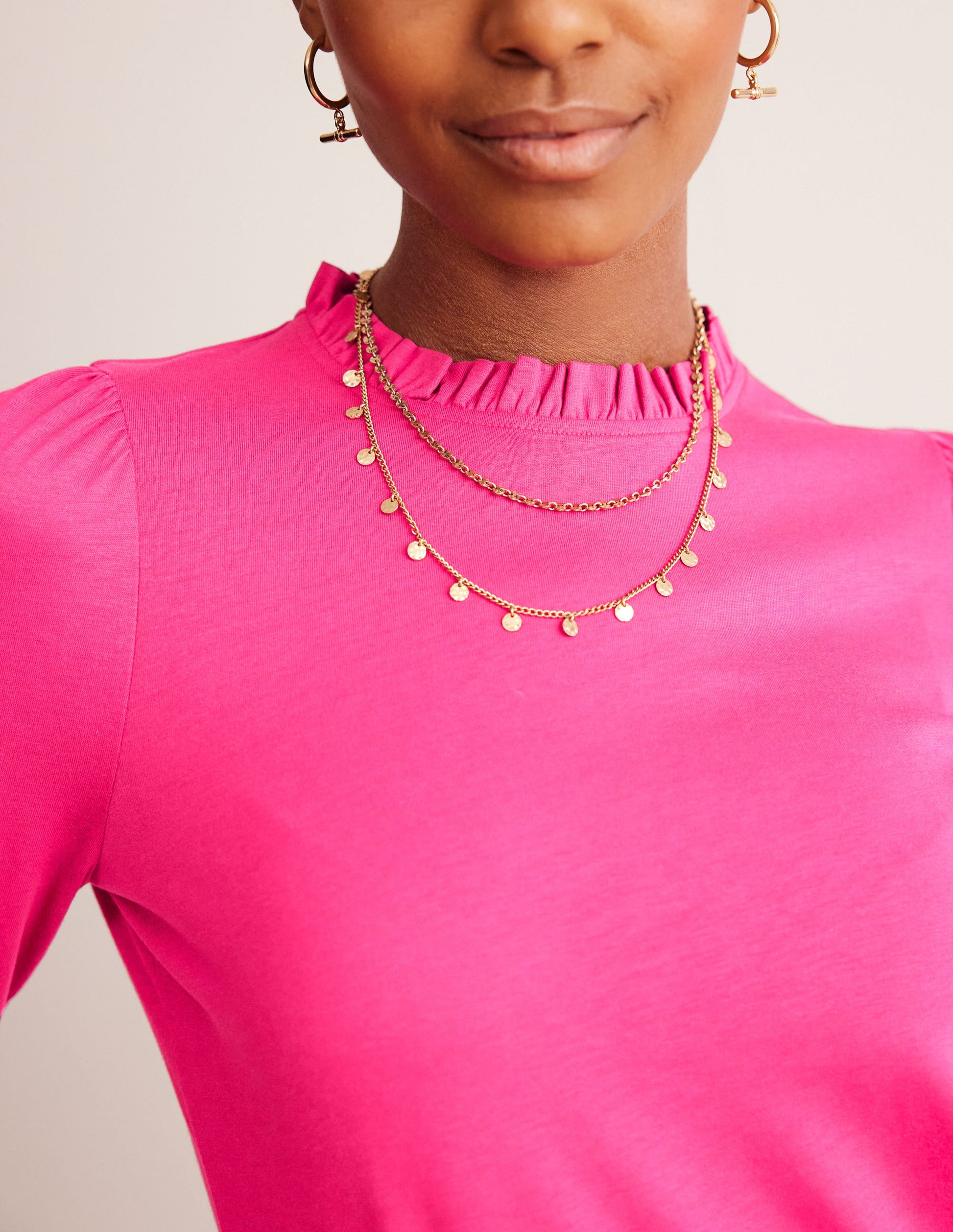 Supersoft Frill Detail Top-Cherry Jam-2