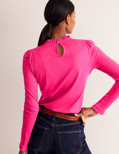 Supersoft Frill Detail Top-Cherry Jam-3