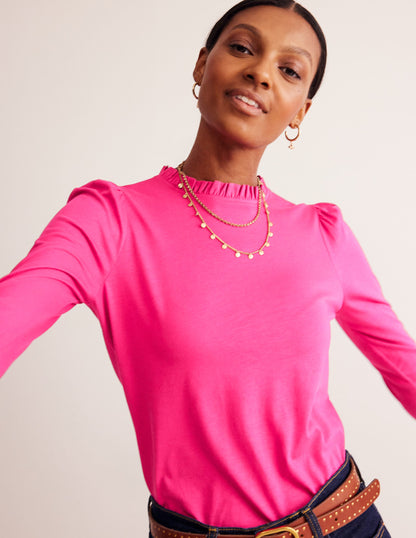 Supersoft Frill Detail Top-Cherry Jam-5