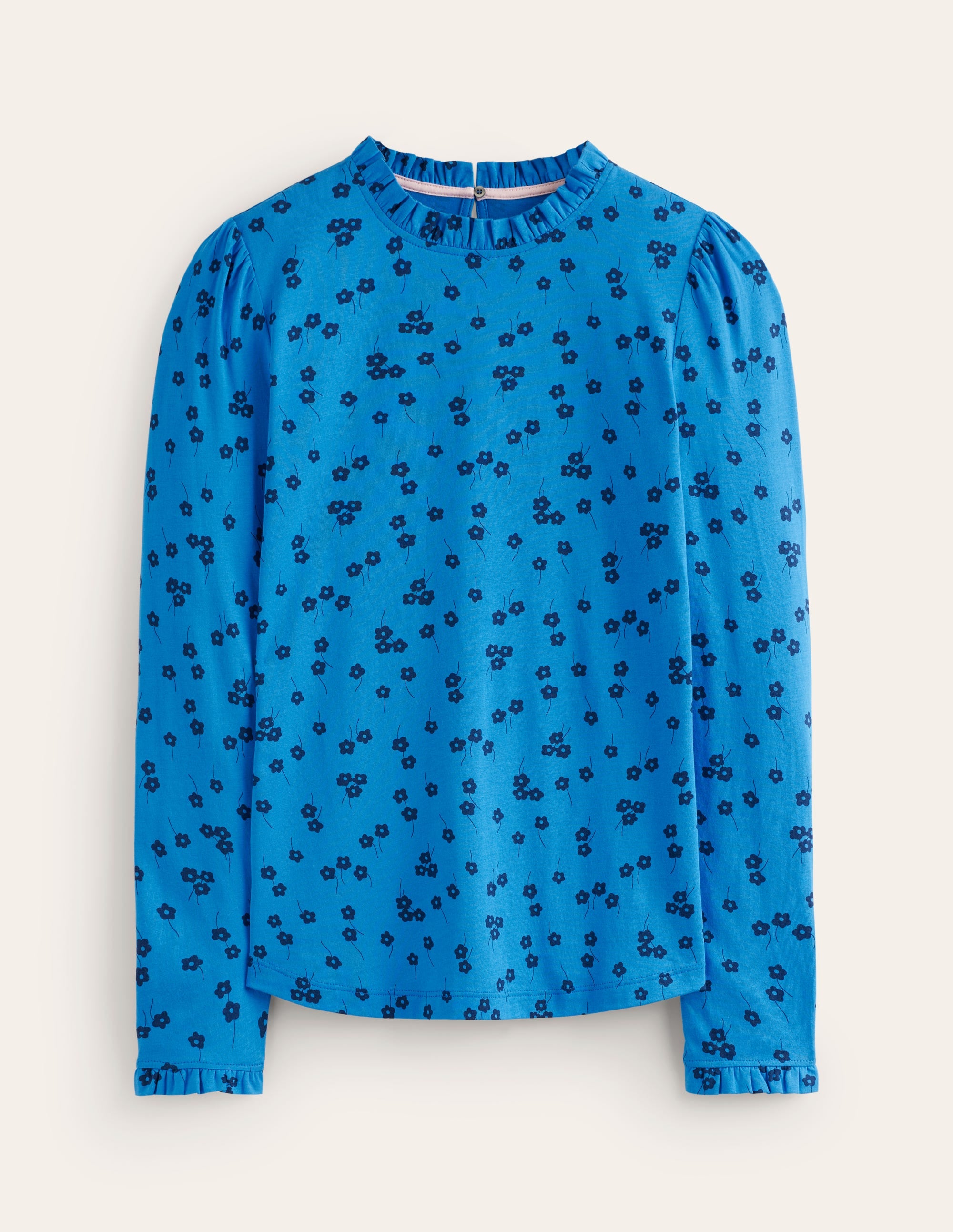 Supersoft Frill Detail Top-Kingfisher Blue , Fall Sprig - Image 5