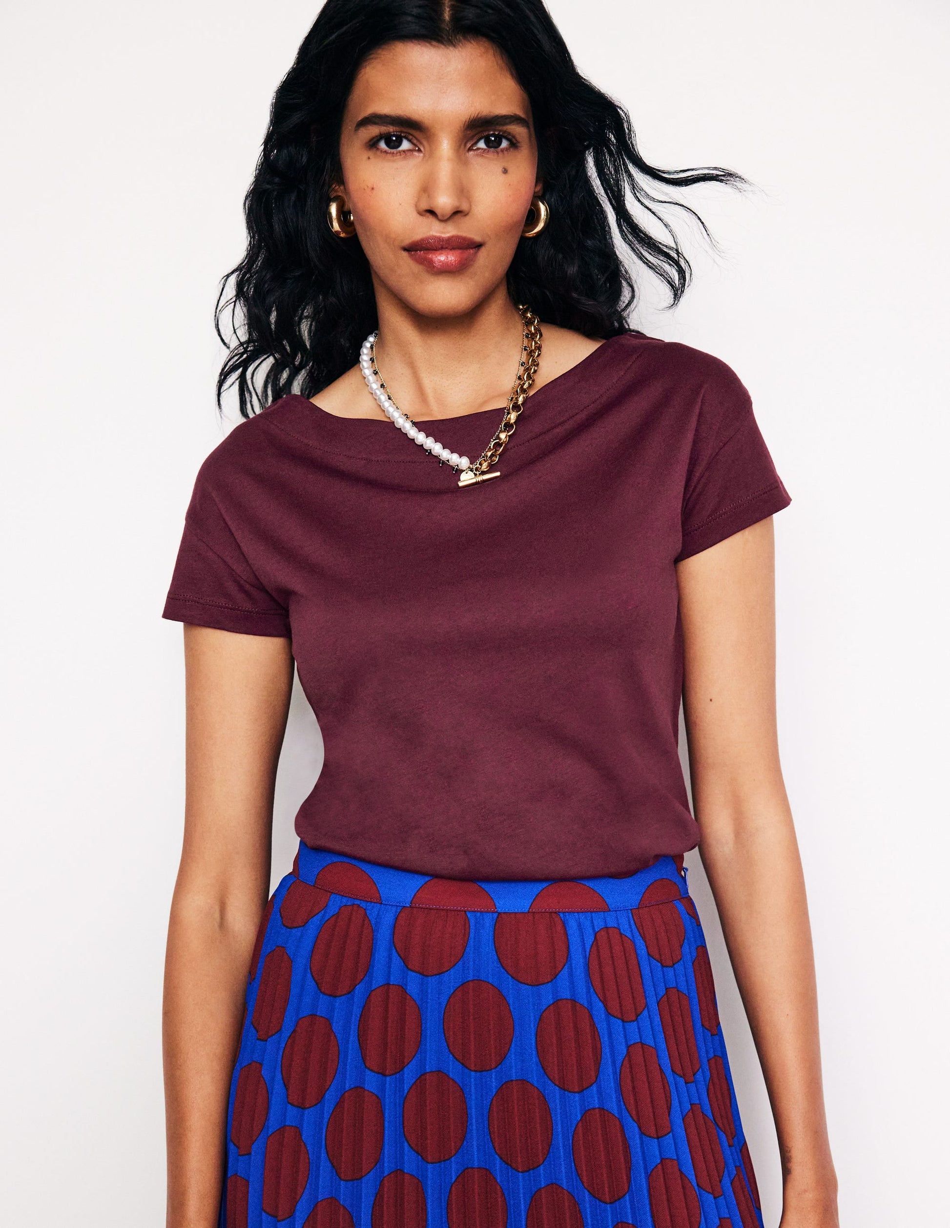 Supersoft Boat Neck T-Shirt-Deep Wisteria-1