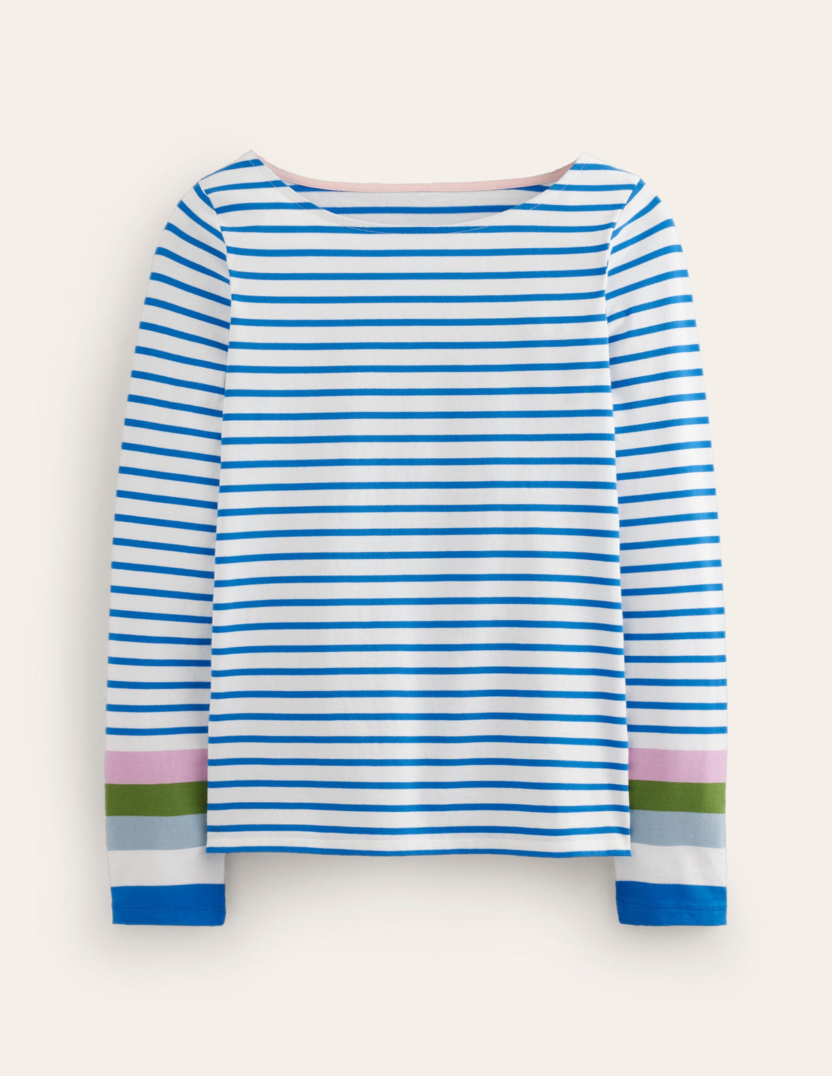 Ella Long Sleeve Breton-Directoire Blue and Mauve Mist - Image 5