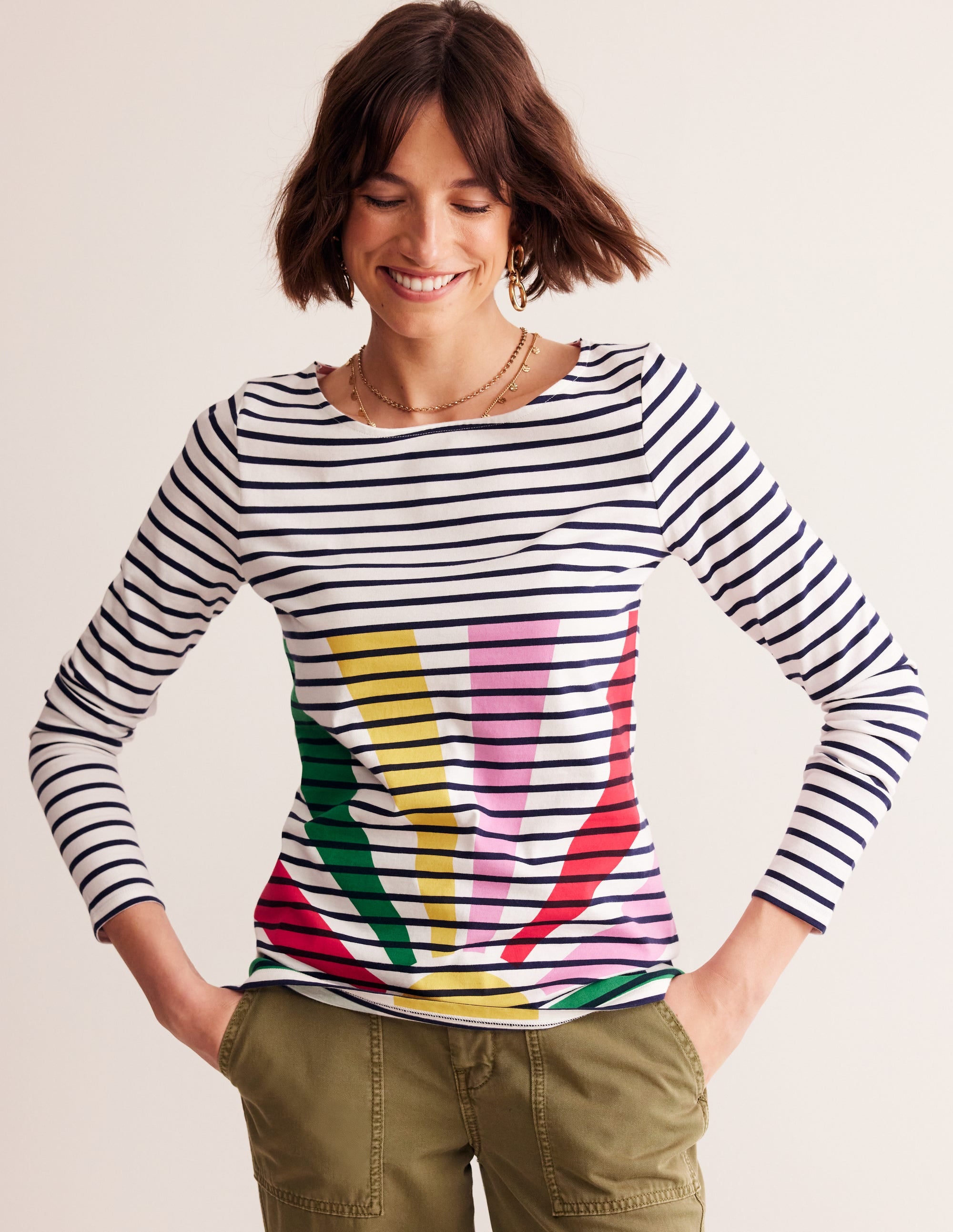 Ella Long Sleeve Breton-Multi, Sunshine Pop - Image 1