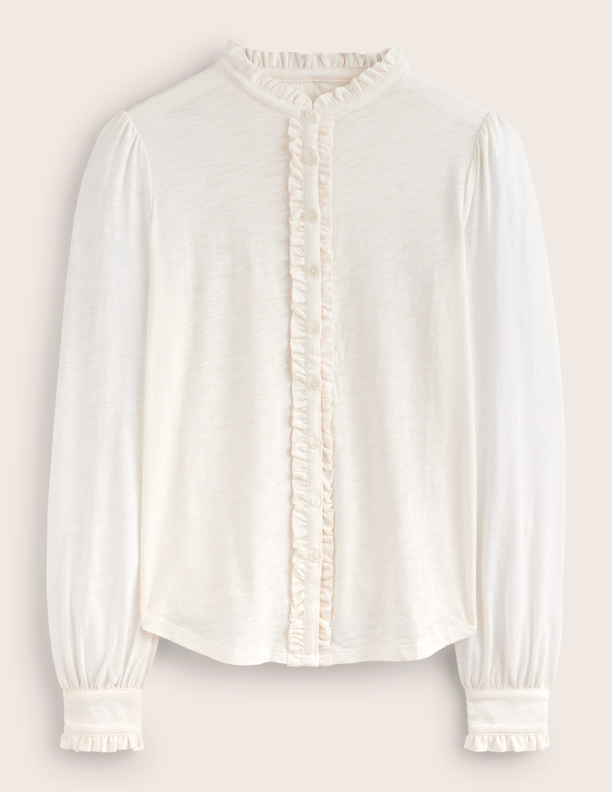 Caroline Jersey Shirt-Ivory - Image 5