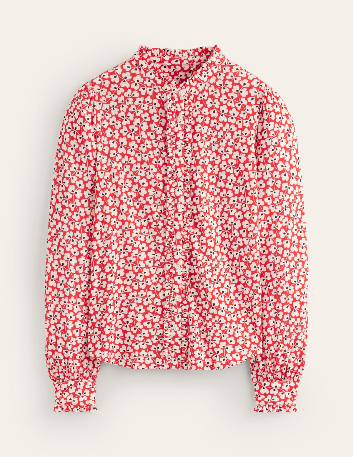 Caroline Jersey Shirt-Red, Clover Whirl - Image 6