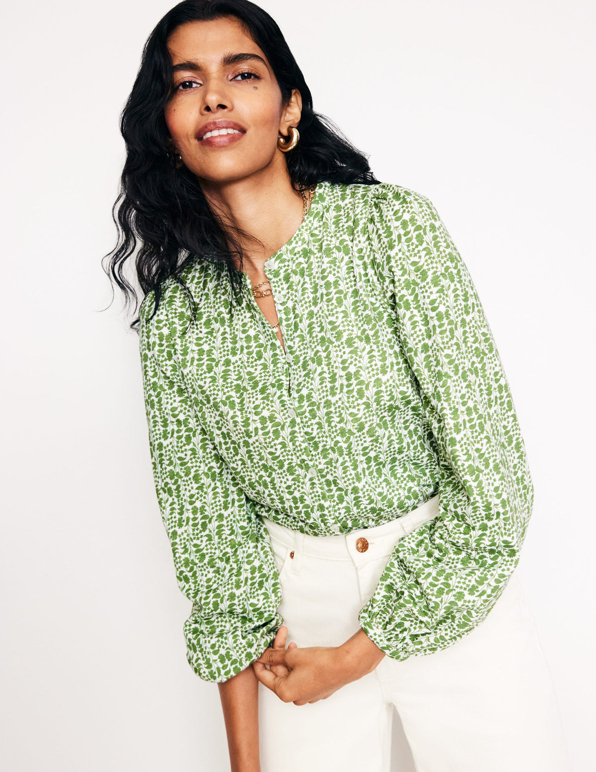Marina Jersey Shirt-Fir Tree, Prairie Vine-1