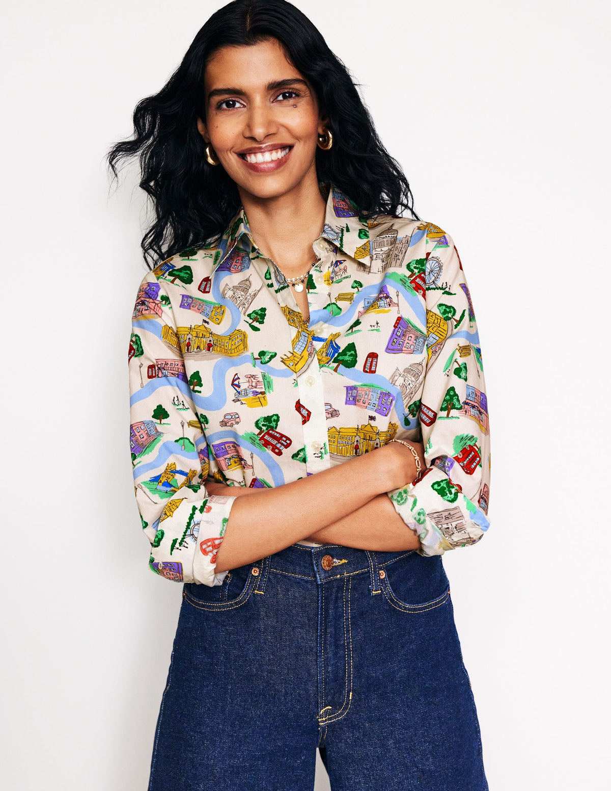 Sienna Cotton Shirt-Ivory, London Town - Image 1