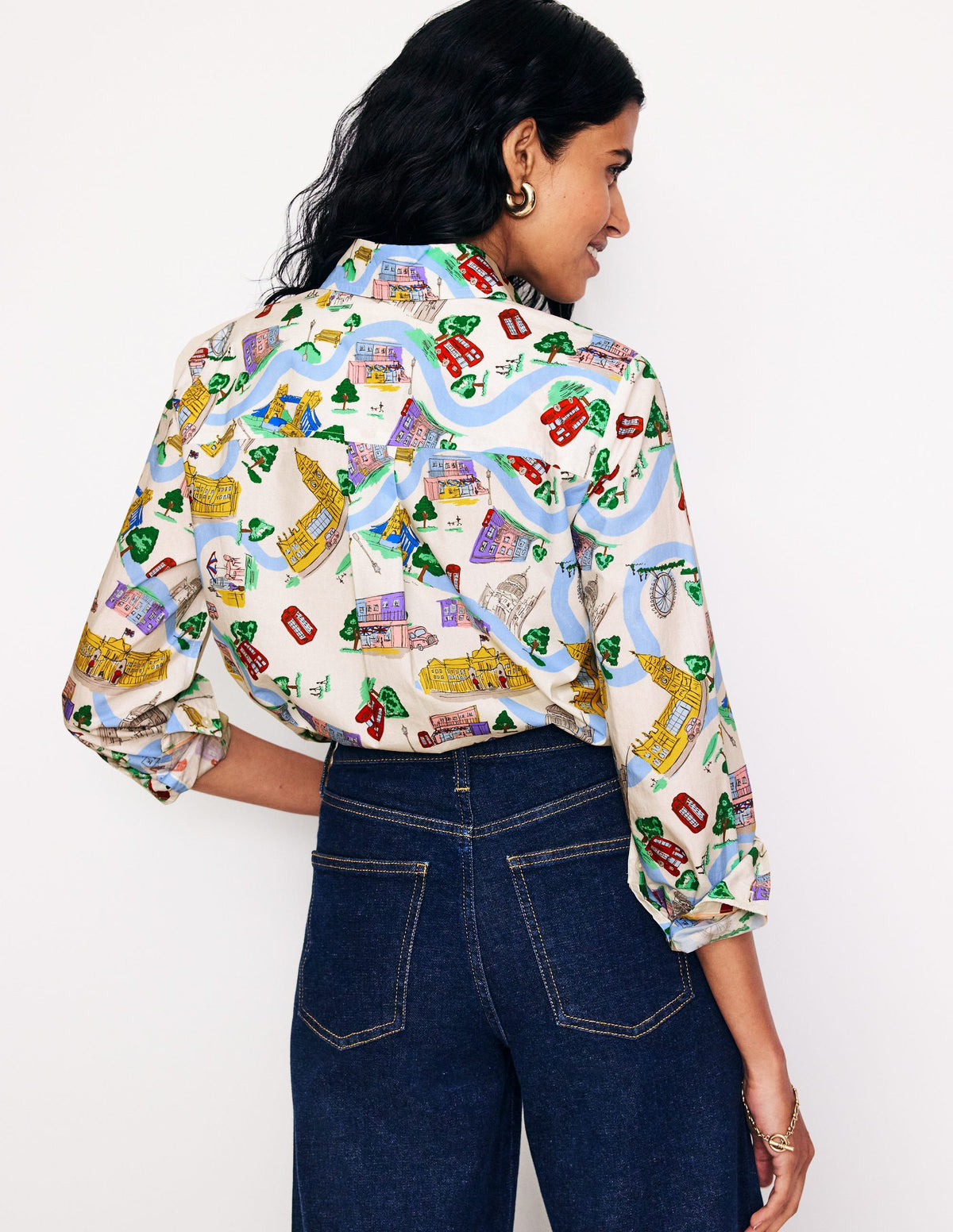 Sienna Cotton Shirt-Ivory, London Town - Image 3