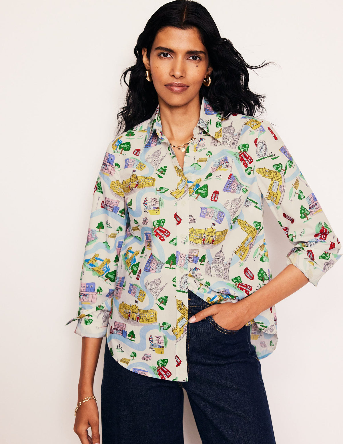 Sienna Cotton Shirt-Ivory, London Town - Image 5