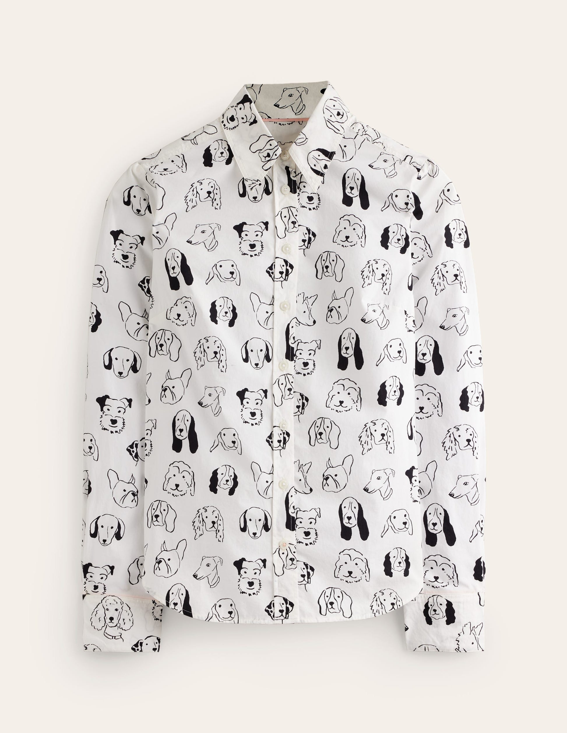 Sienna Cotton Shirt-Ivory, Dogs-5